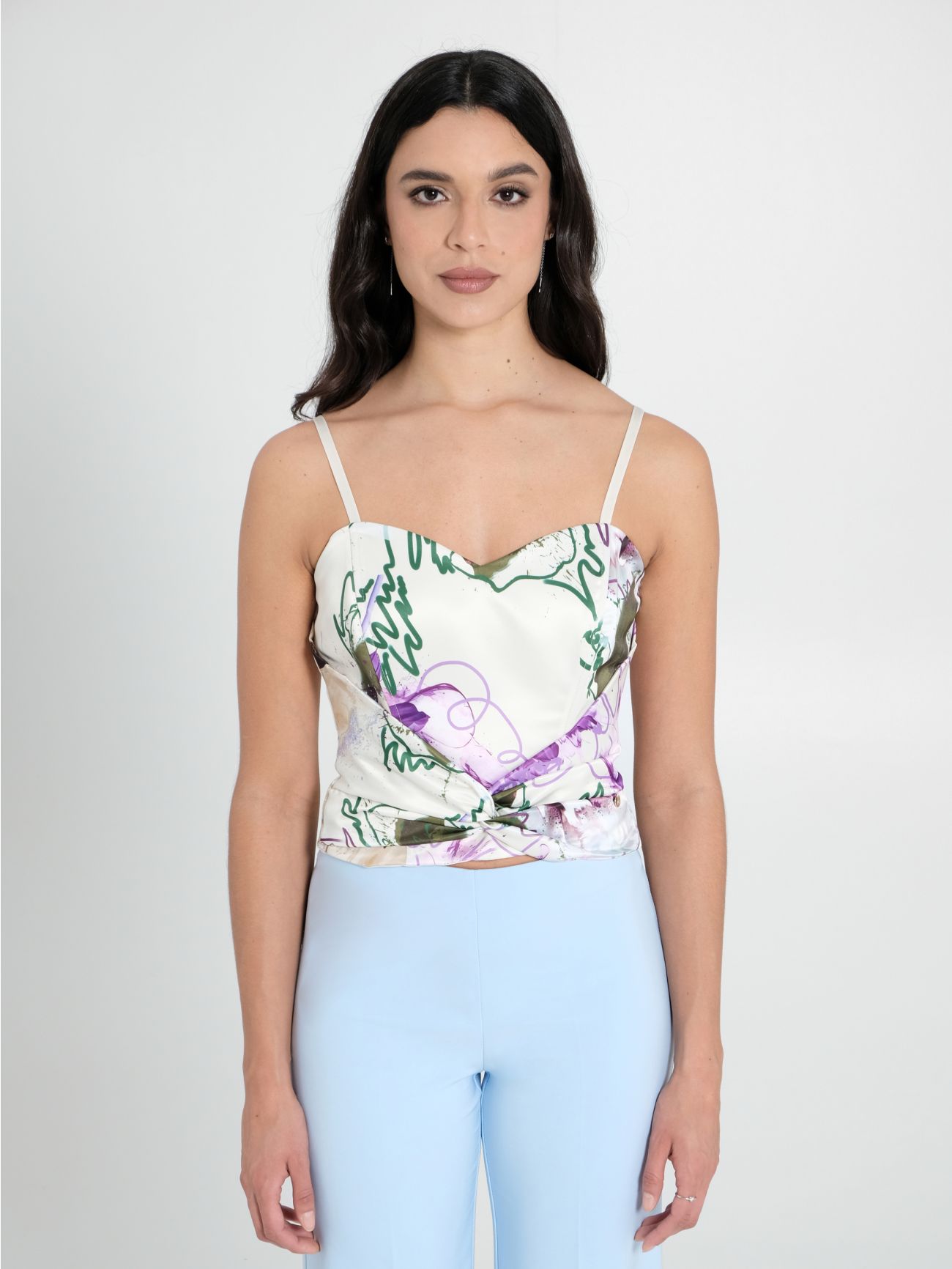 Floral-Print Bustier Top det_2