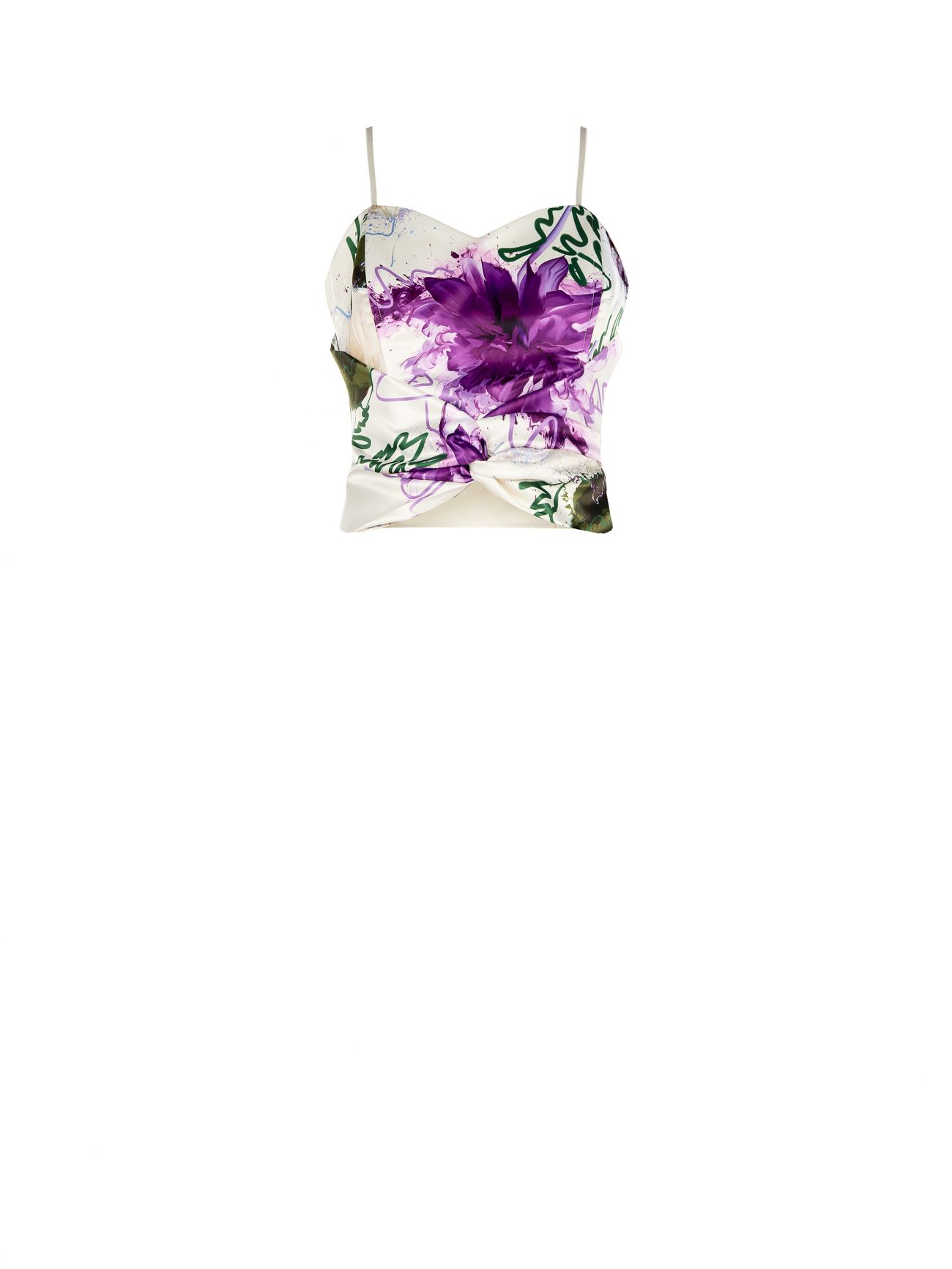 Floral-Print Bustier Top det_4