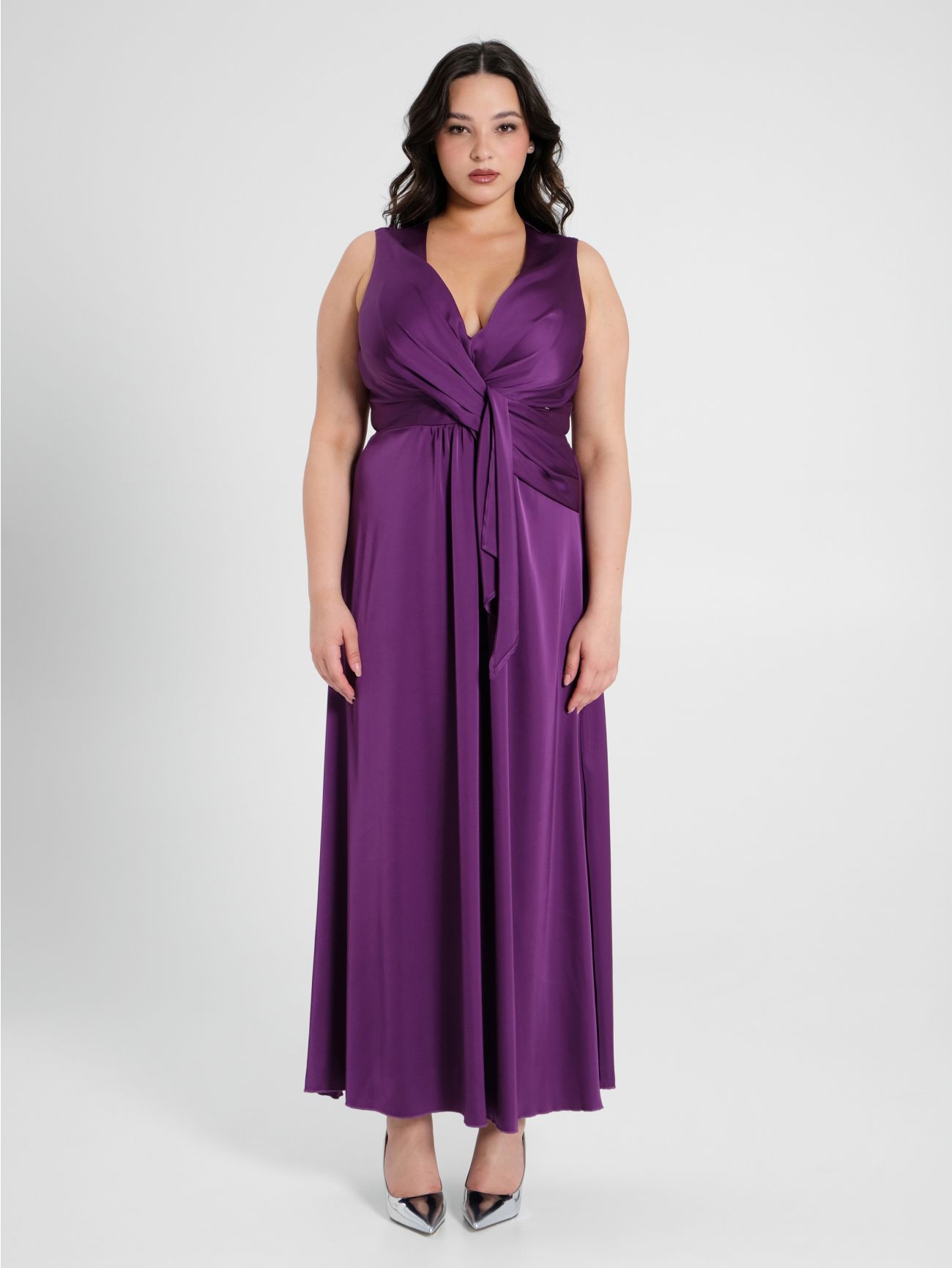 Abito Lungo Curvy Viola Melanzana det_1