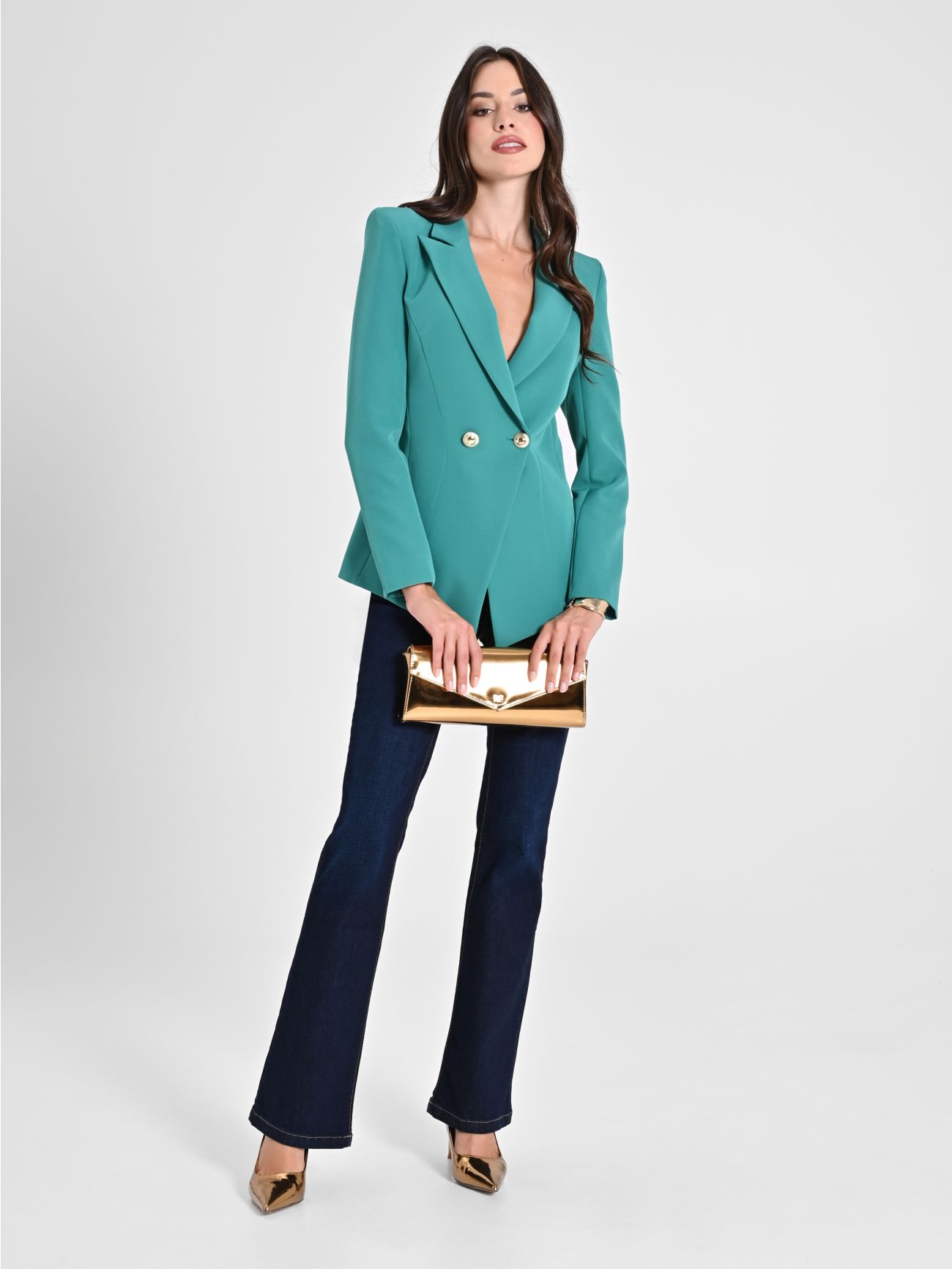 Jade Green Double-Breasted Jacket in_i7
