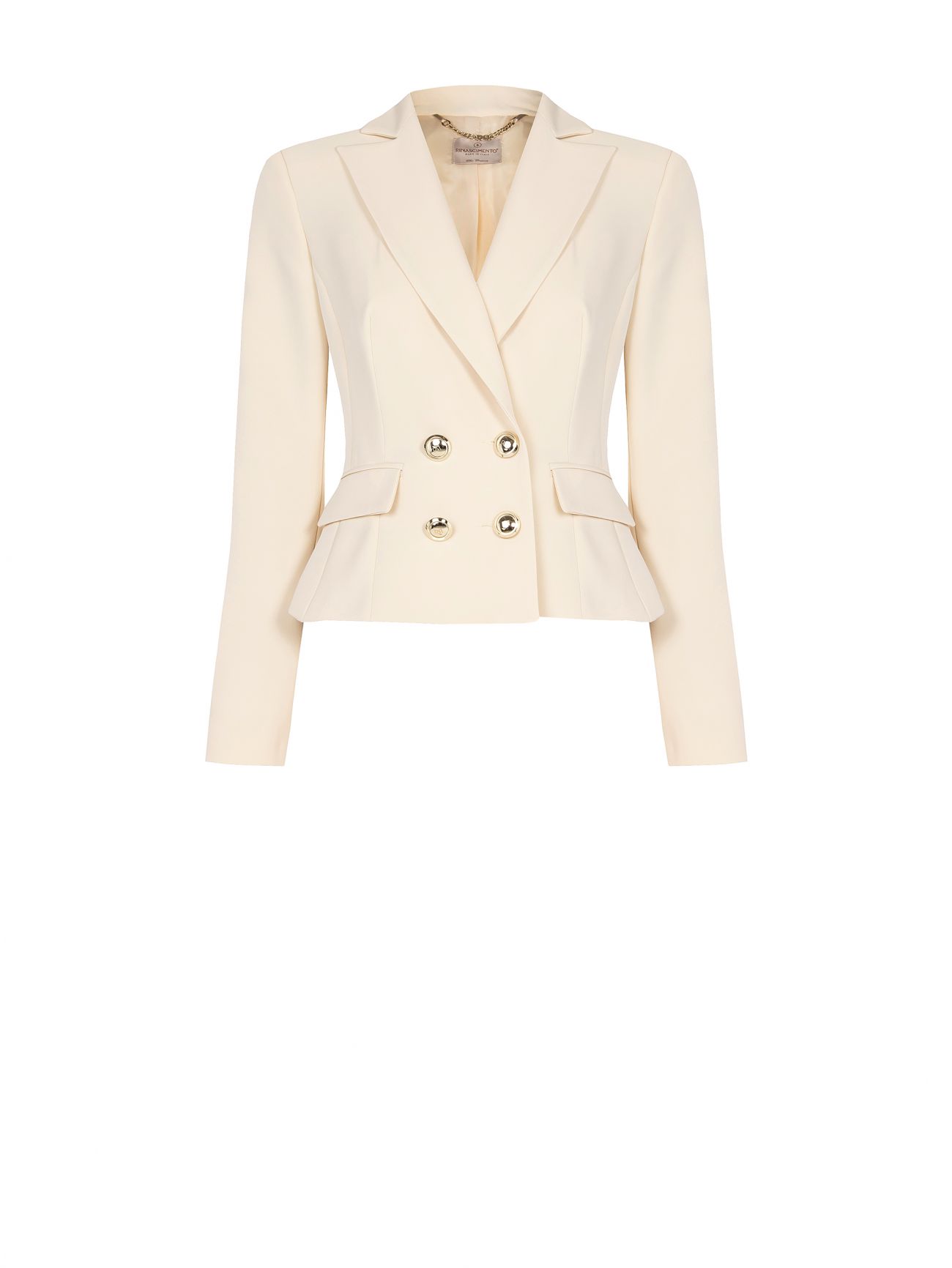 Beige Double-Breasted Jacket det_4