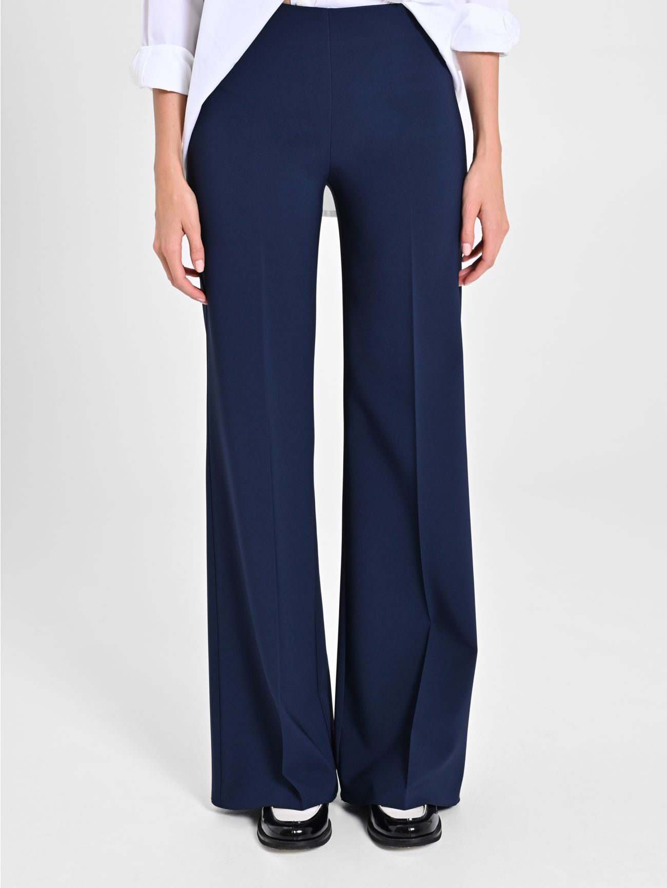 Palazzo Trousers in Blue Technical Fabric det_2