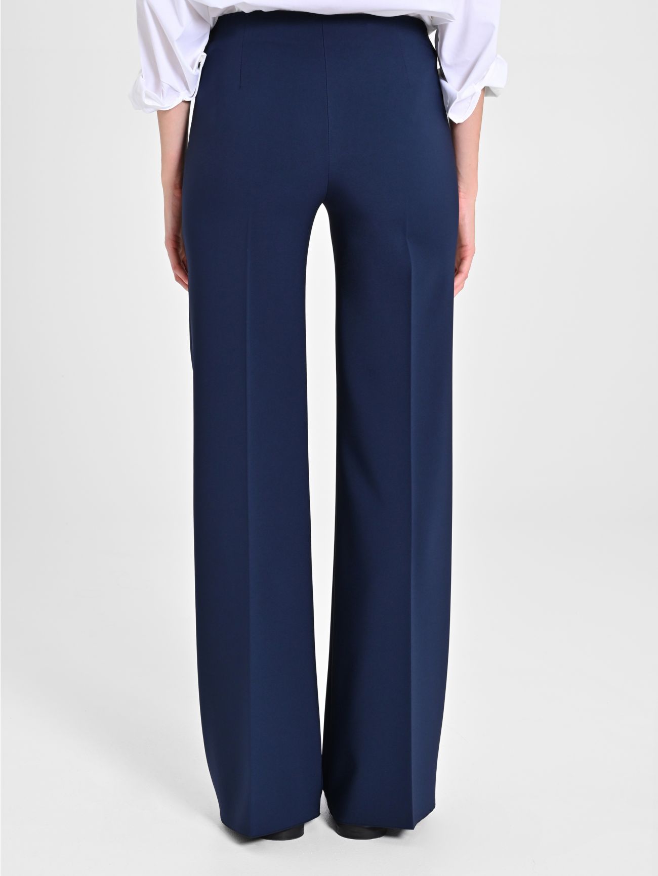 Palazzo Trousers in Blue Technical Fabric in_i4