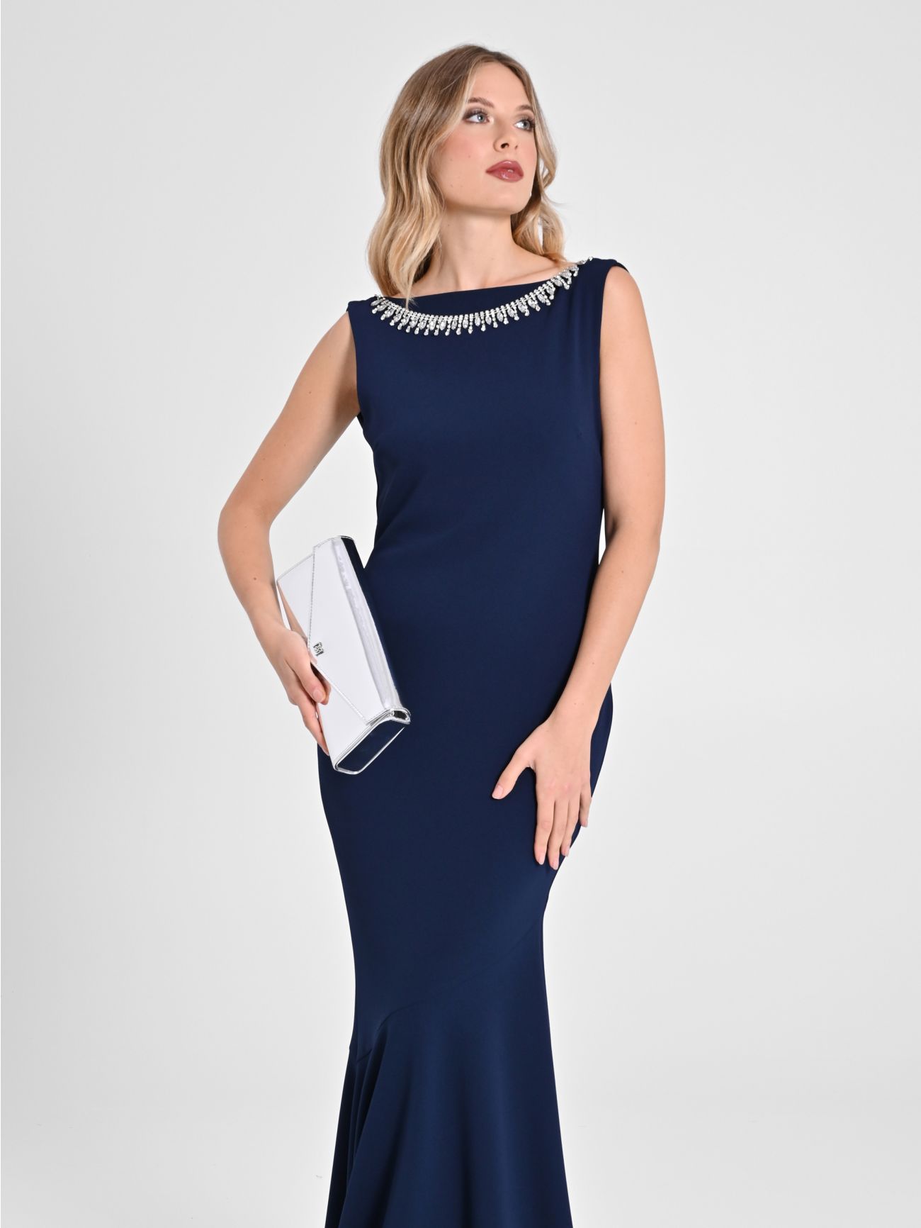 Robe longue en neoprene