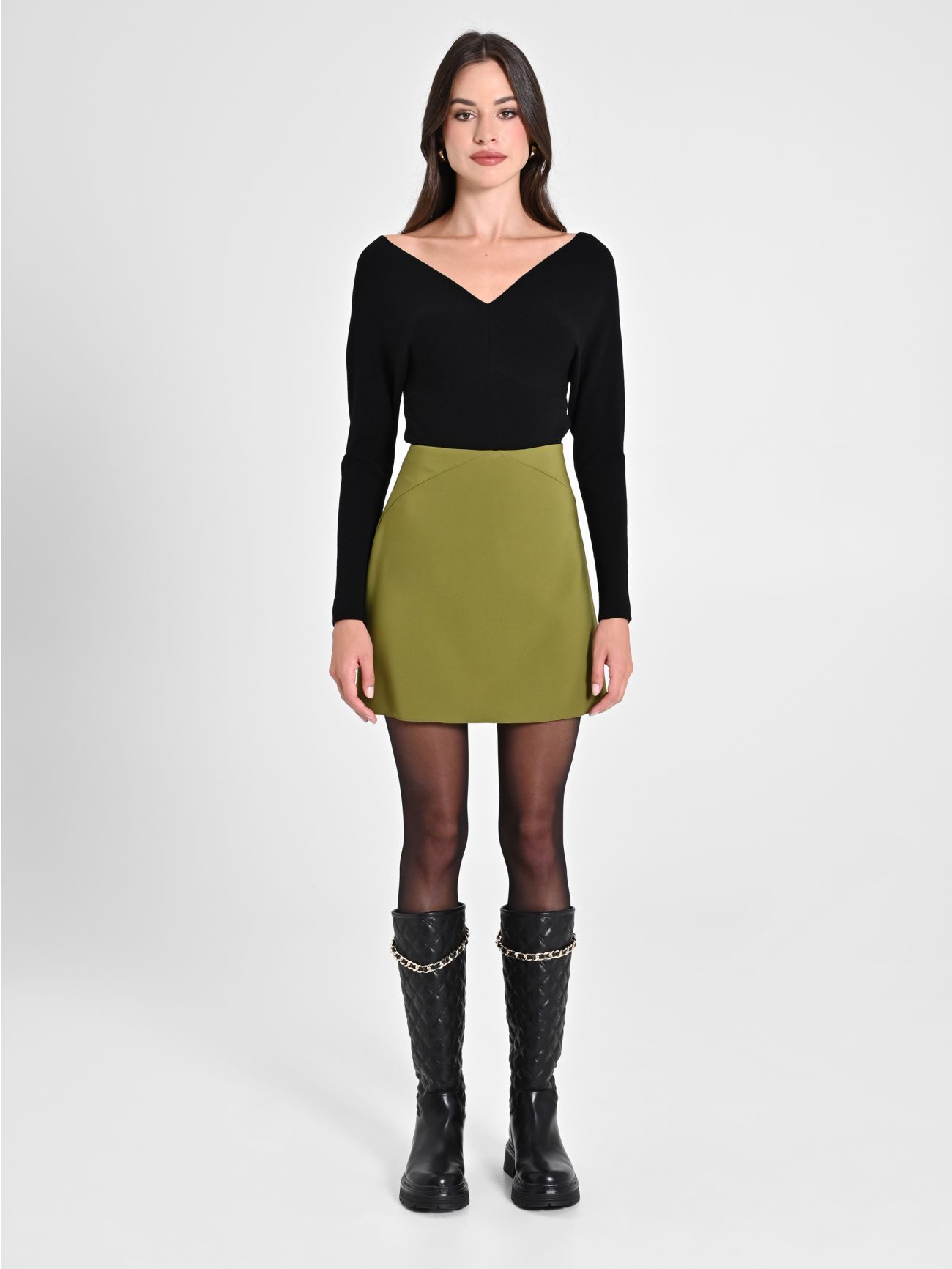 A-line Mini Skirt in Technical Fabric det_1