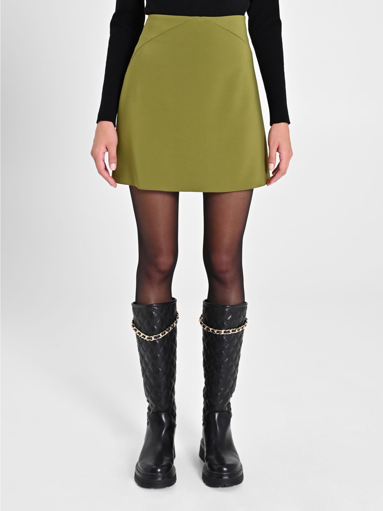 A-line Mini Skirt in Technical Fabric det_2