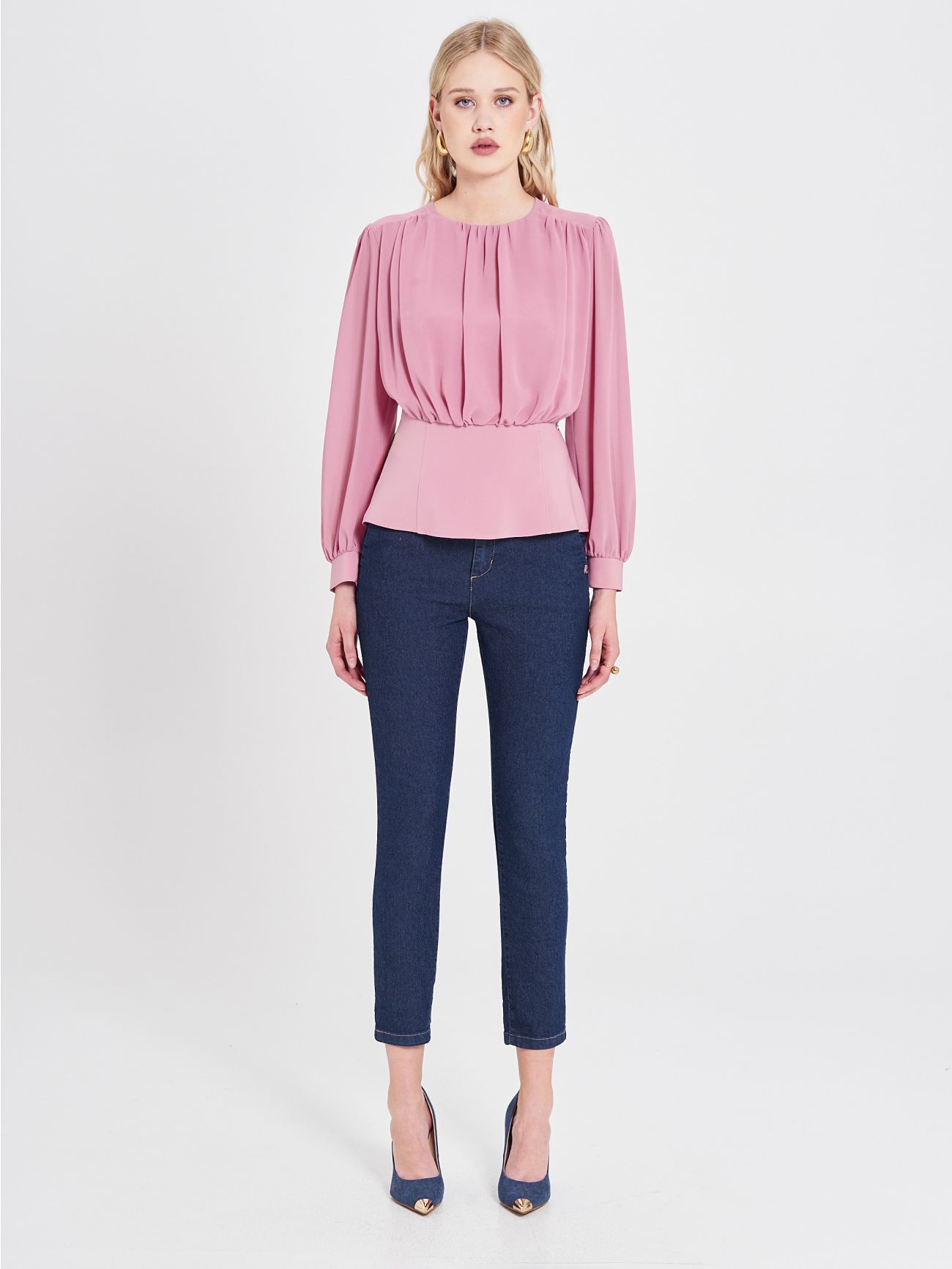 Antique Pink Georgette Blouse det_1