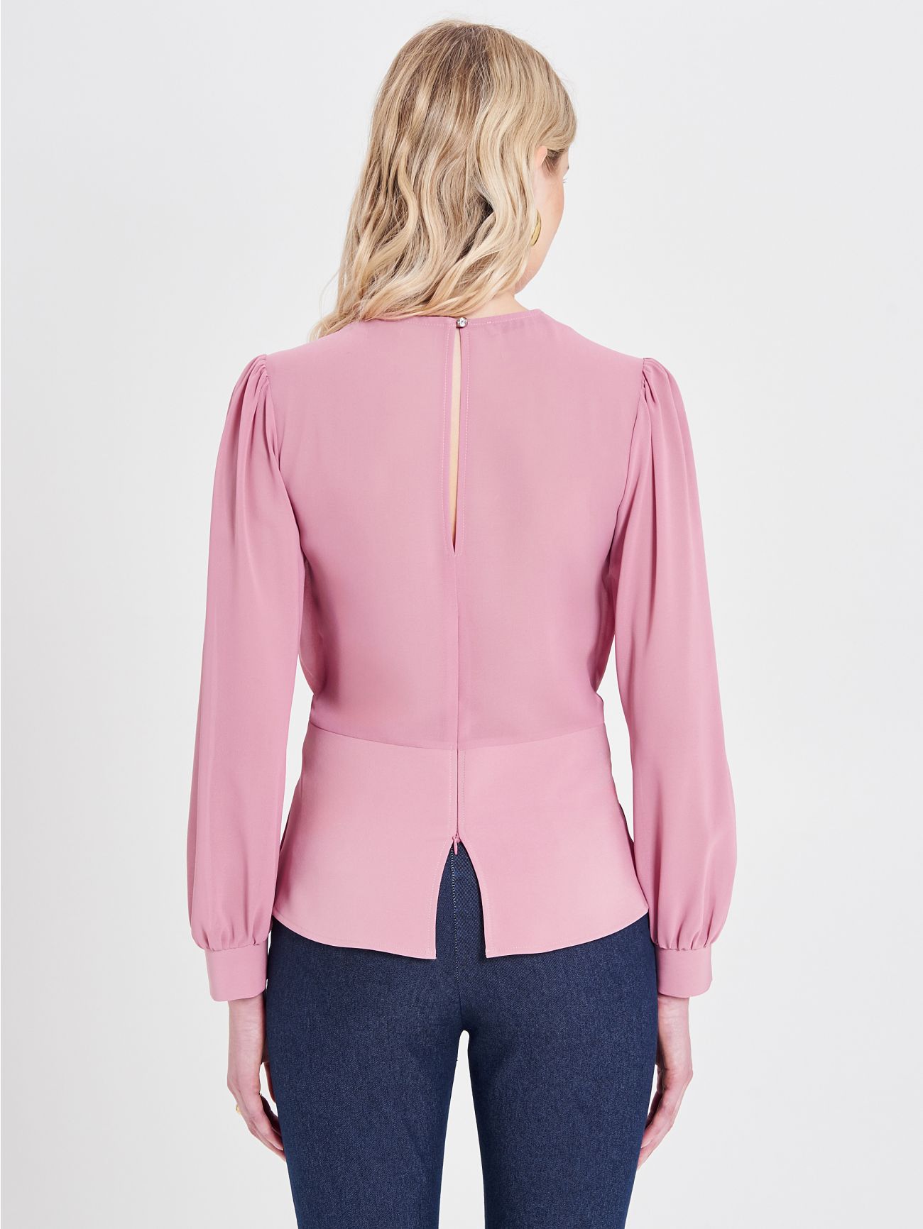 Antique Pink Georgette Blouse in_i4