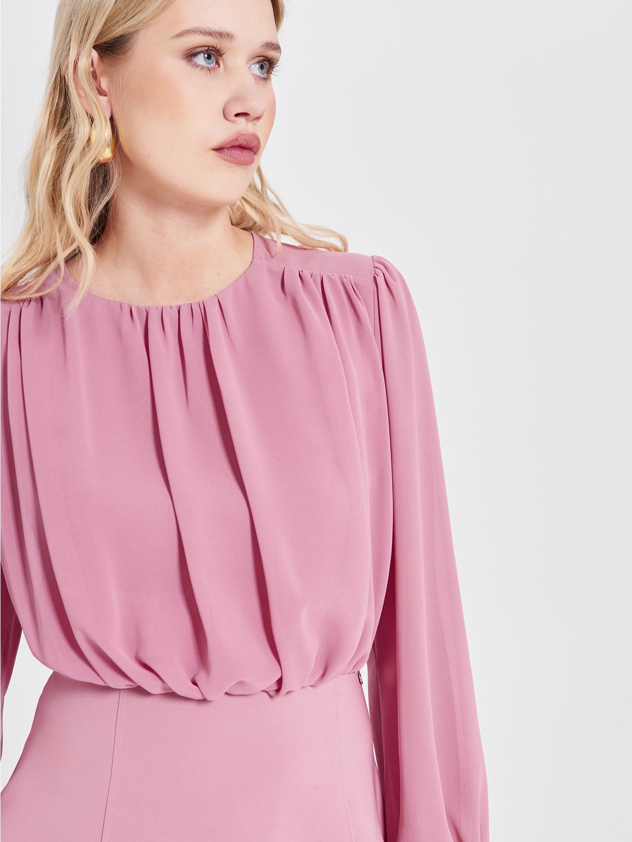 Antique Pink Georgette Blouse in_i5
