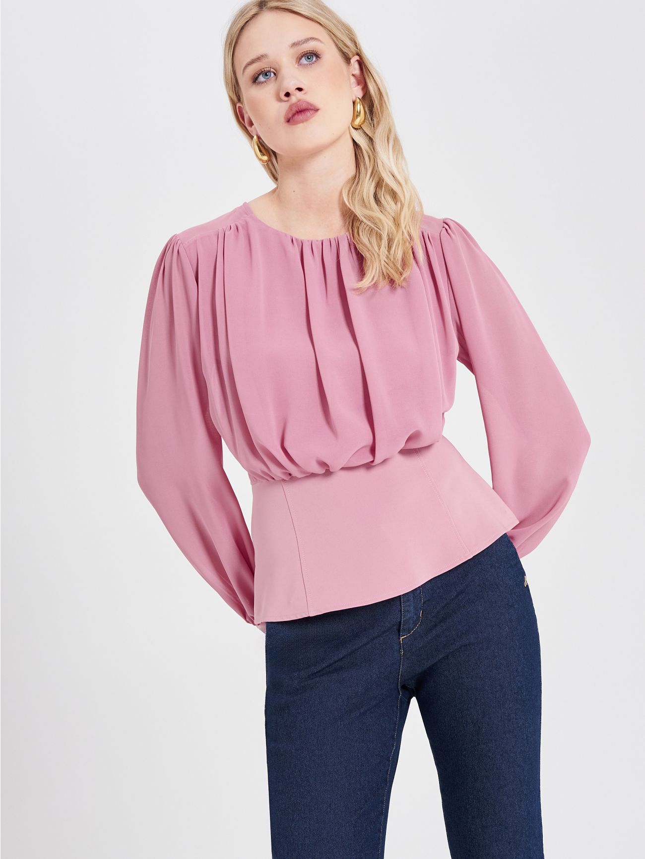 Antique Pink Georgette Blouse sp_e1