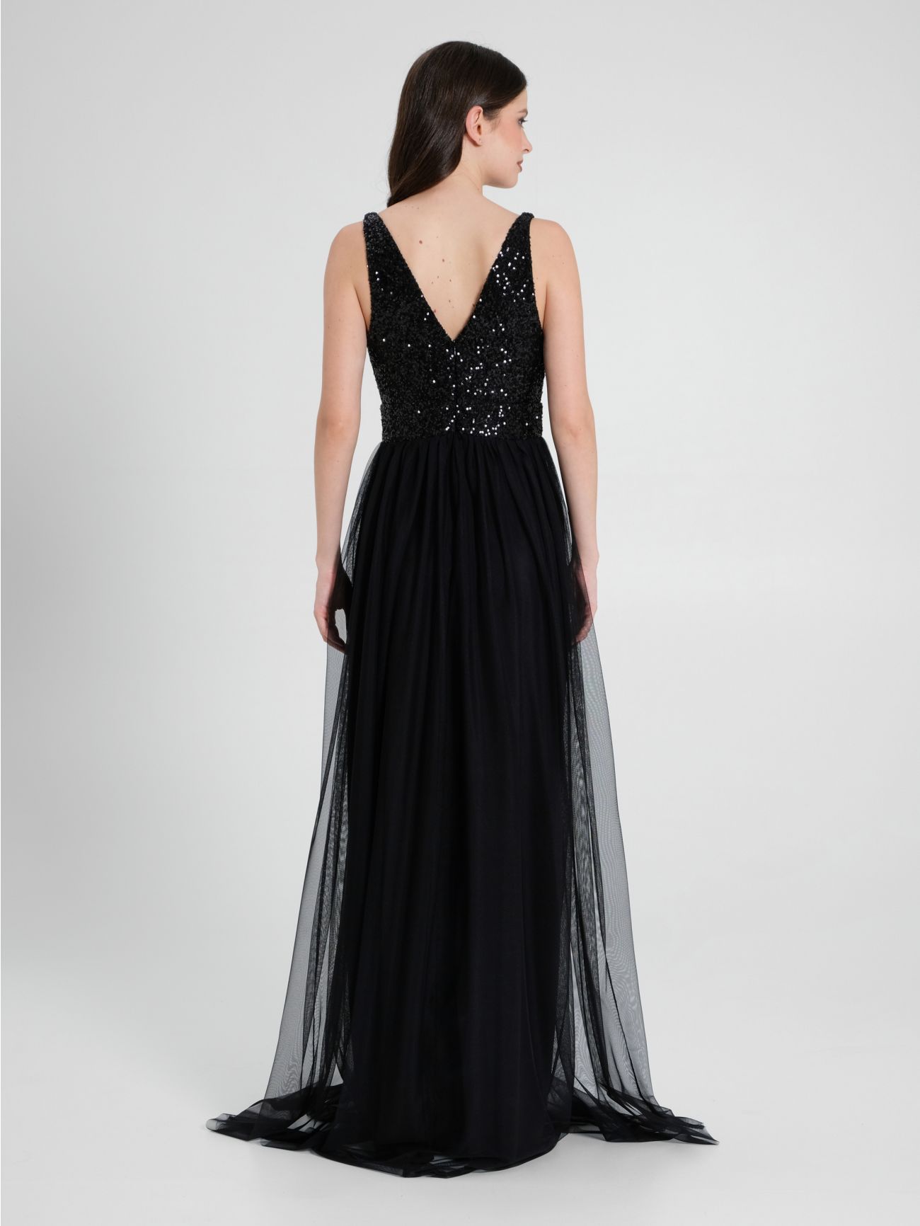 Long Dress with Sequins and Tulle det_3