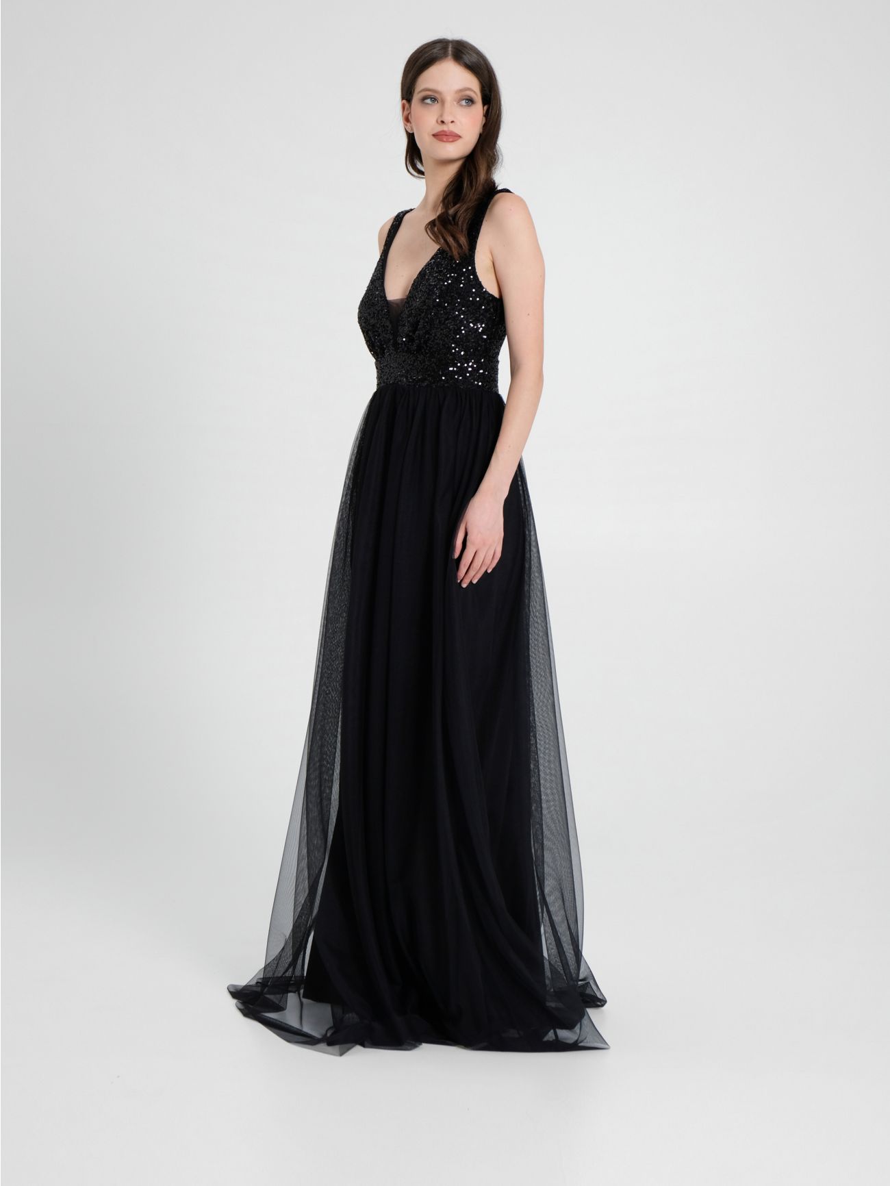 Long Dress with Sequins and Tulle sp_e1