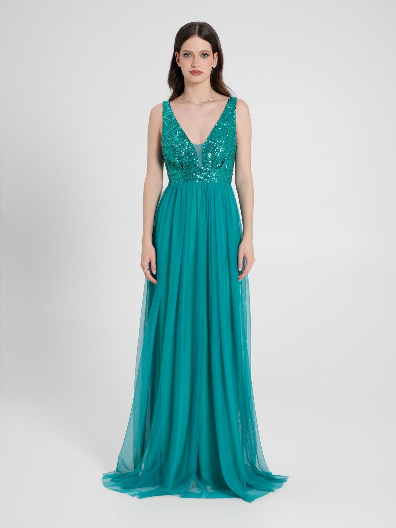 Long Dress with Sequins and Tulle det_1