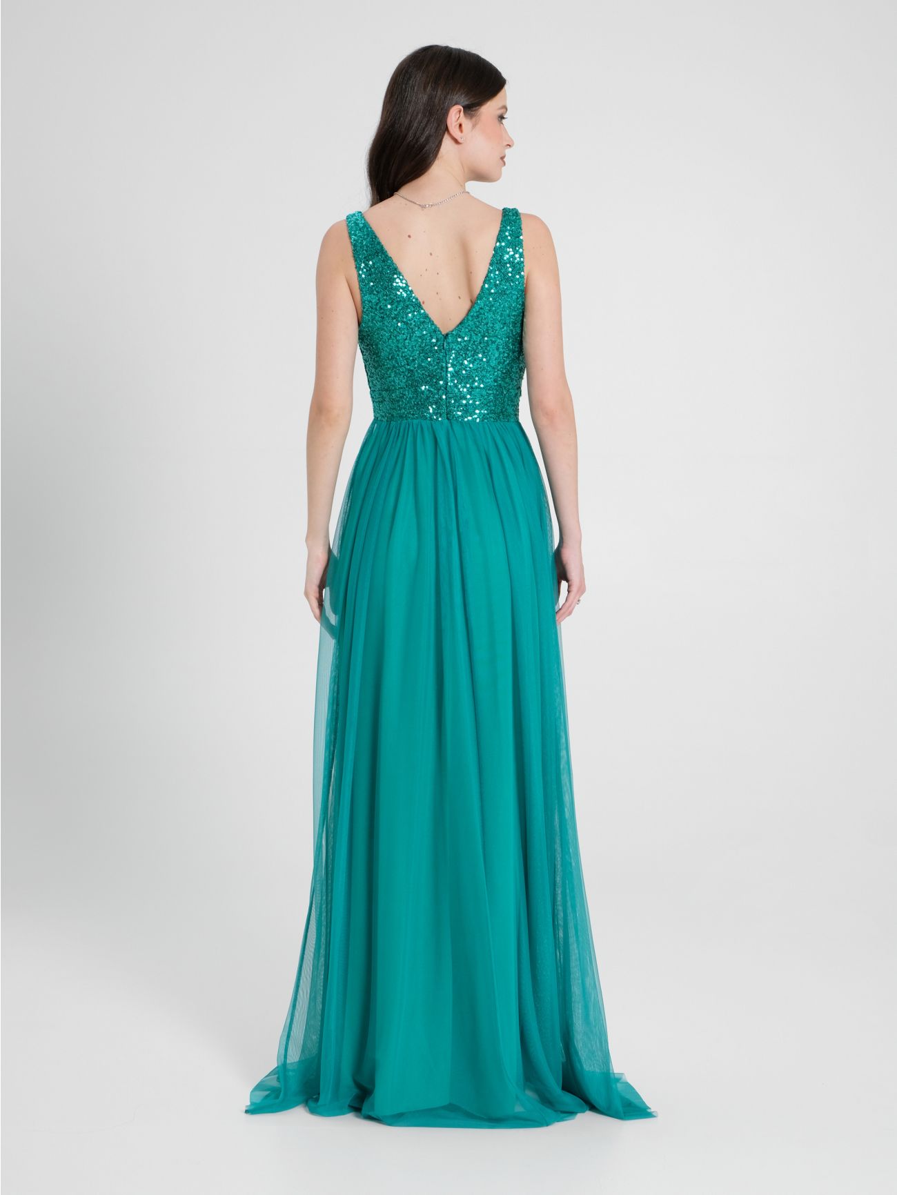 Long Dress with Sequins and Tulle det_3