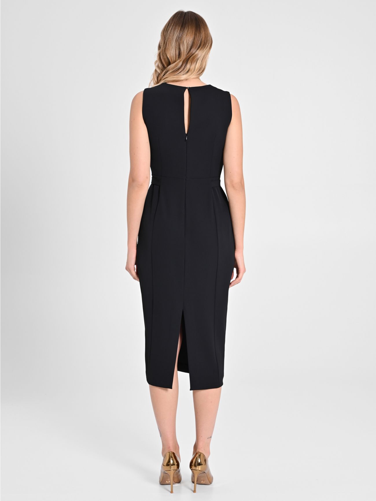 Sheath Dress with Buckles det_3