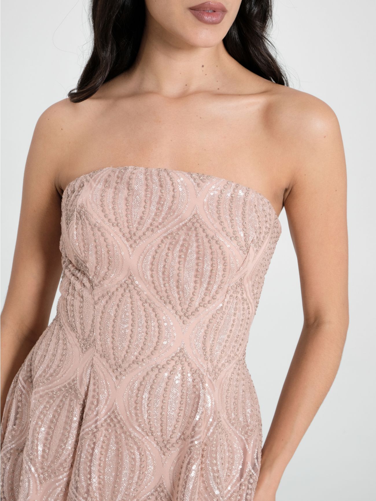 Pink Glitter Tulle Dress in_i5