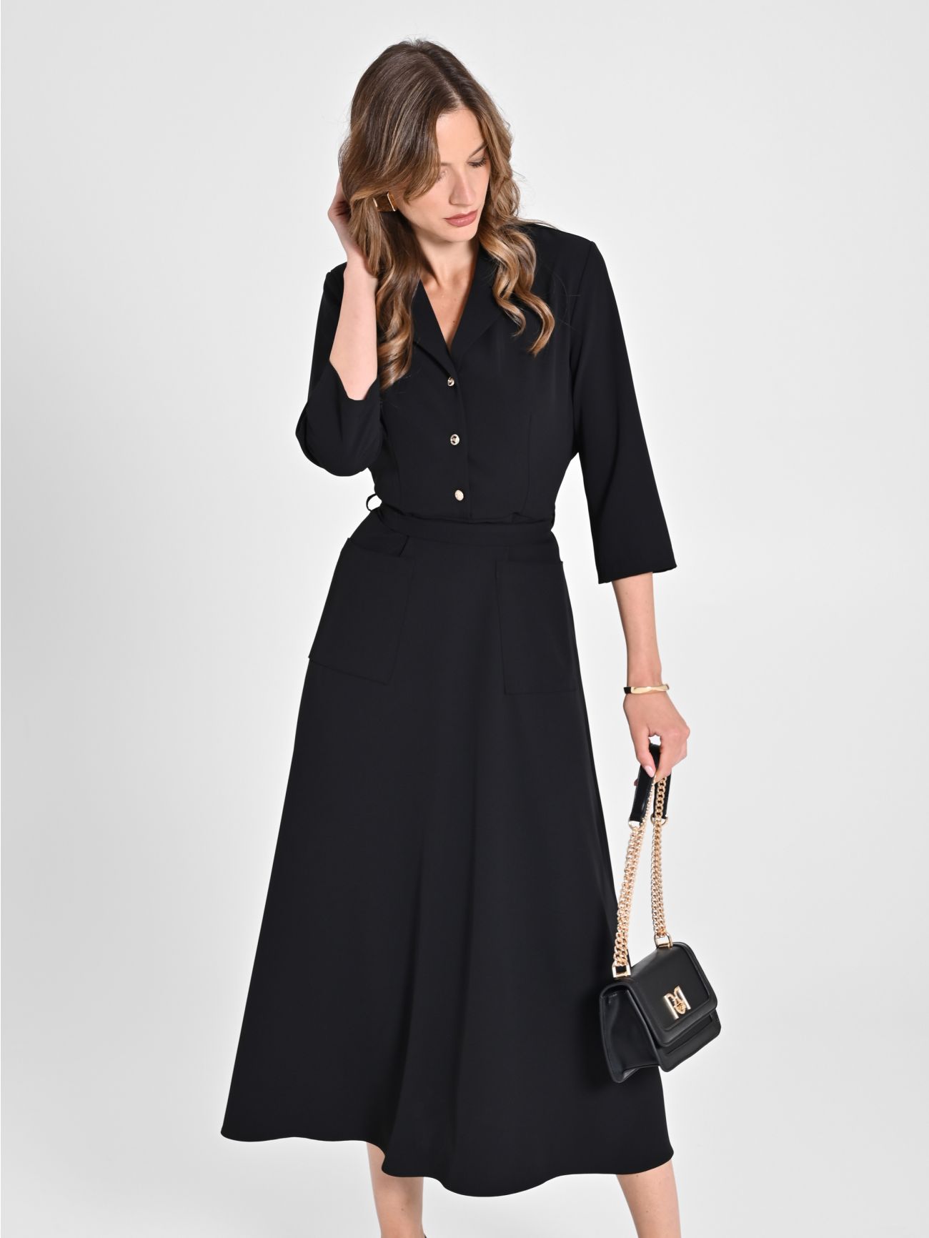 Black Chemise Dress in_i7