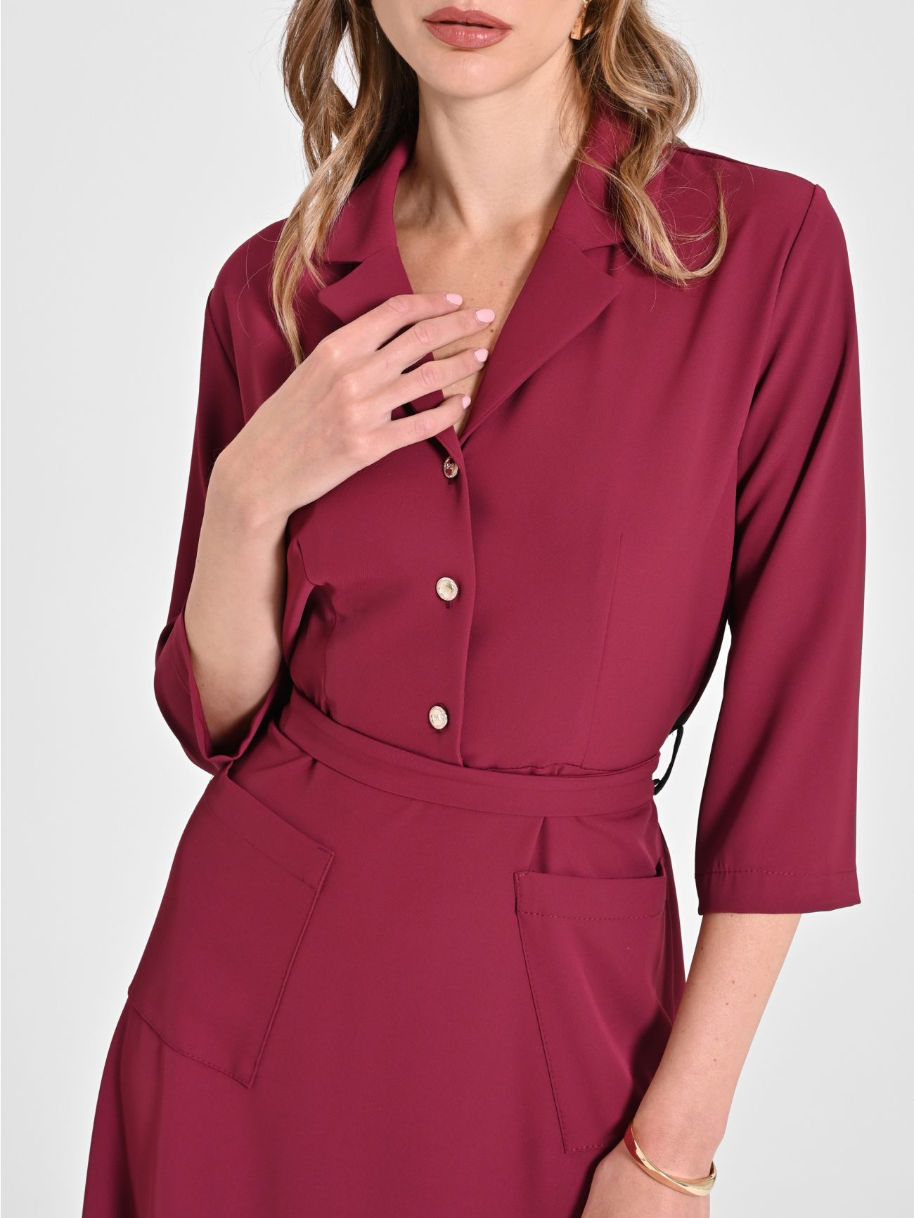 Robe chemise bordeaux in_i5