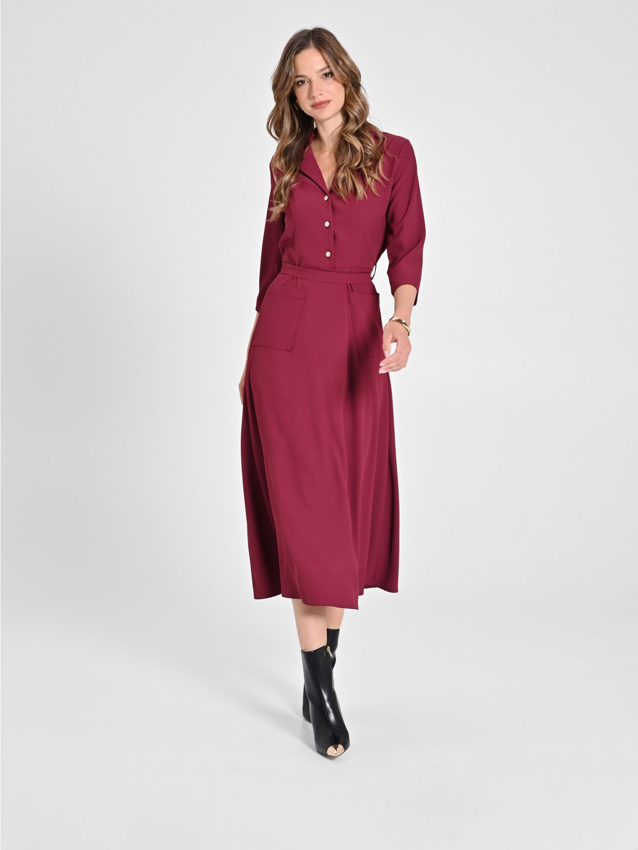 Robe chemise bordeaux sp_e1
