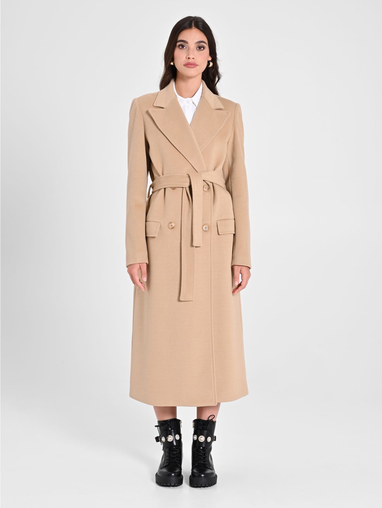 Camel Hair Maxi Coat with Belt det_1