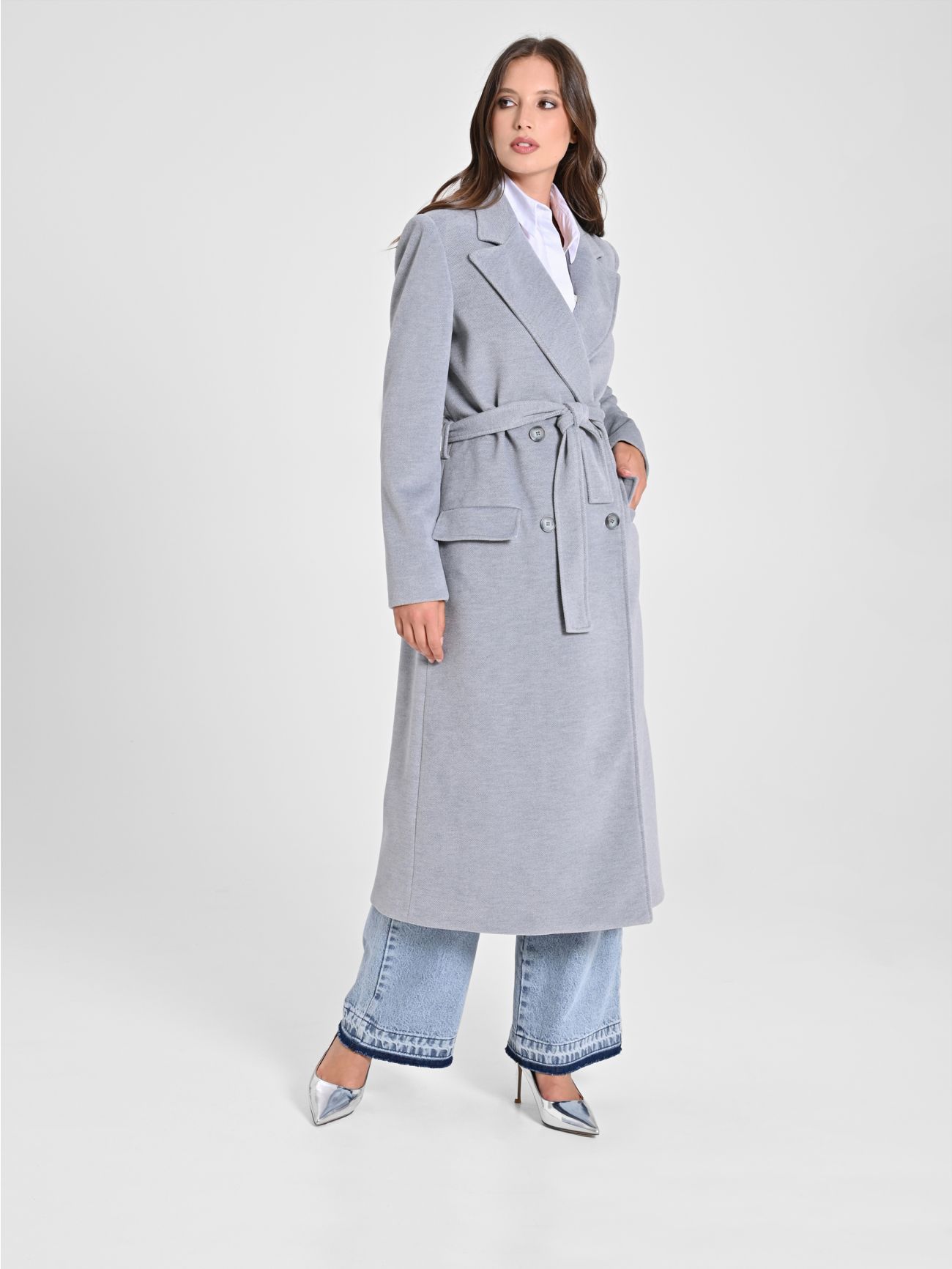 Maxi Grey Coat with Belt sp_e1