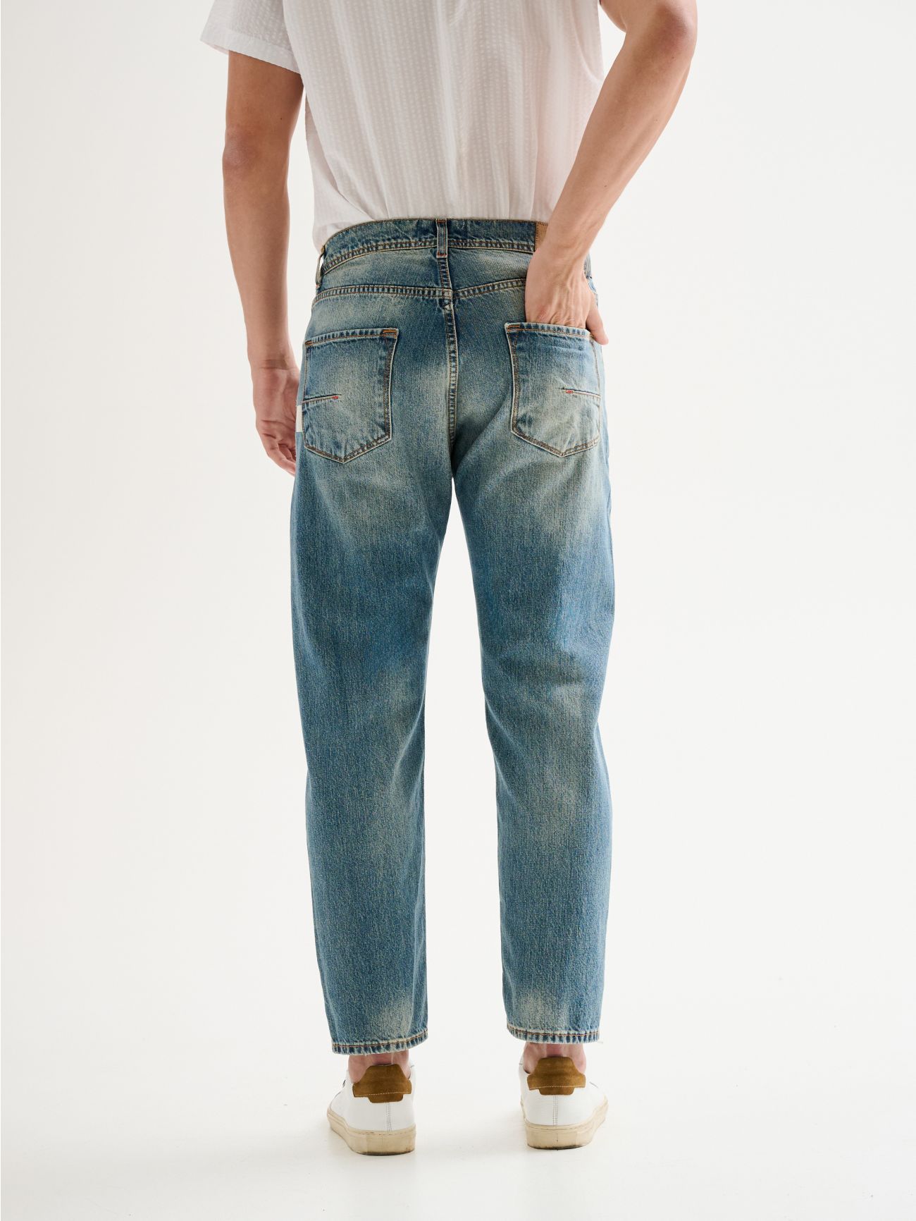 Herrenjeans Denim Regular-Fit Cropped Used QB24 in_i4