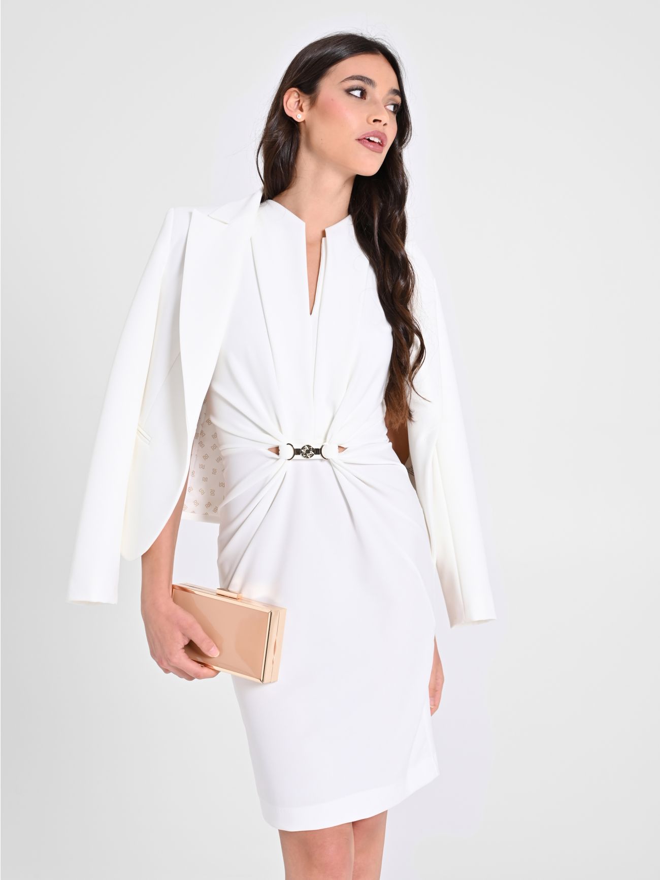 Vestido de tubo con inserción dorada in_i7