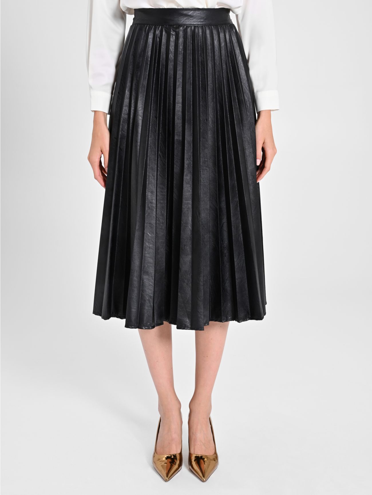 Leather pleated skirt 9mm deals