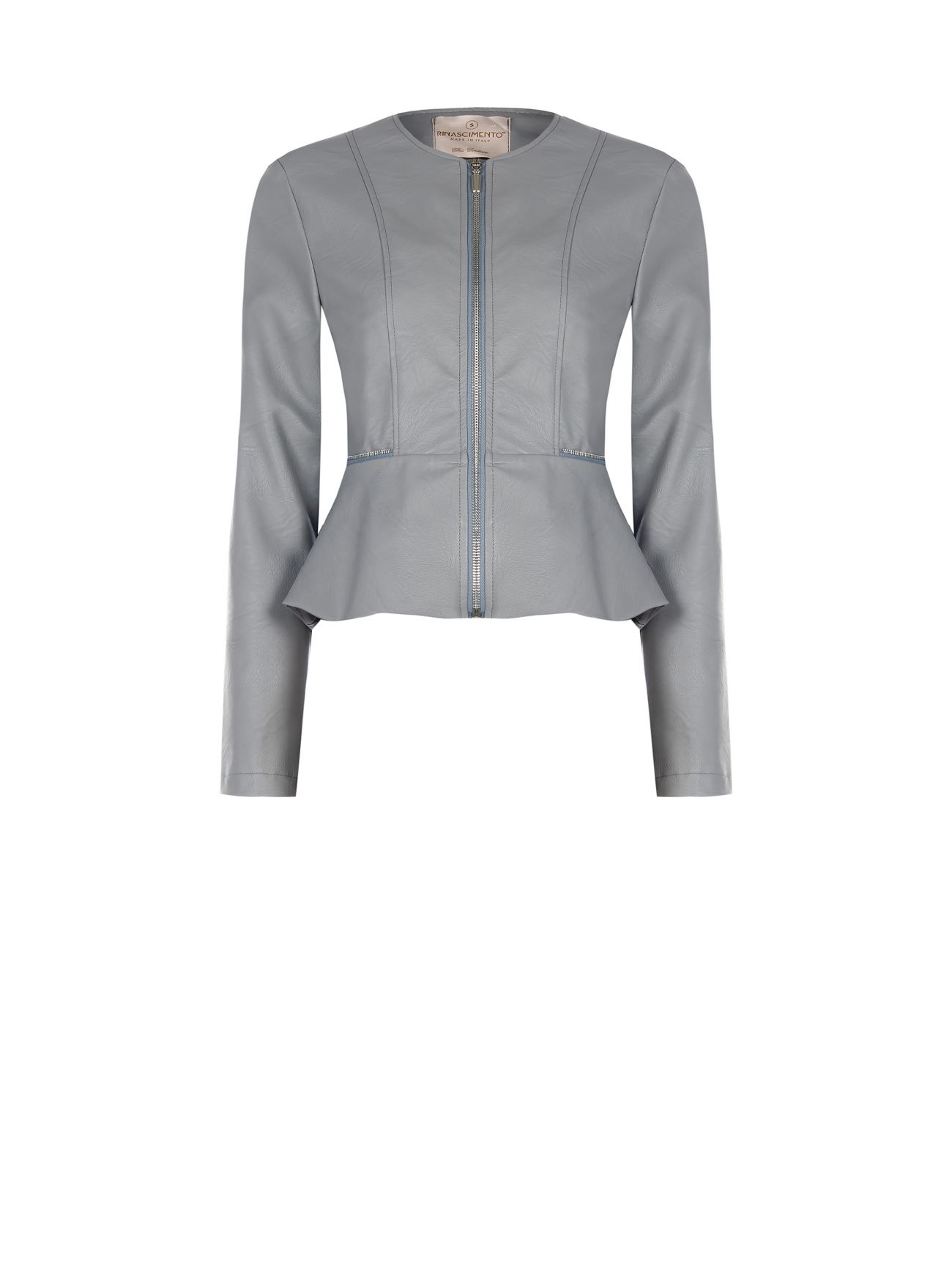 Faux Leather Jacket with Peplum det_4