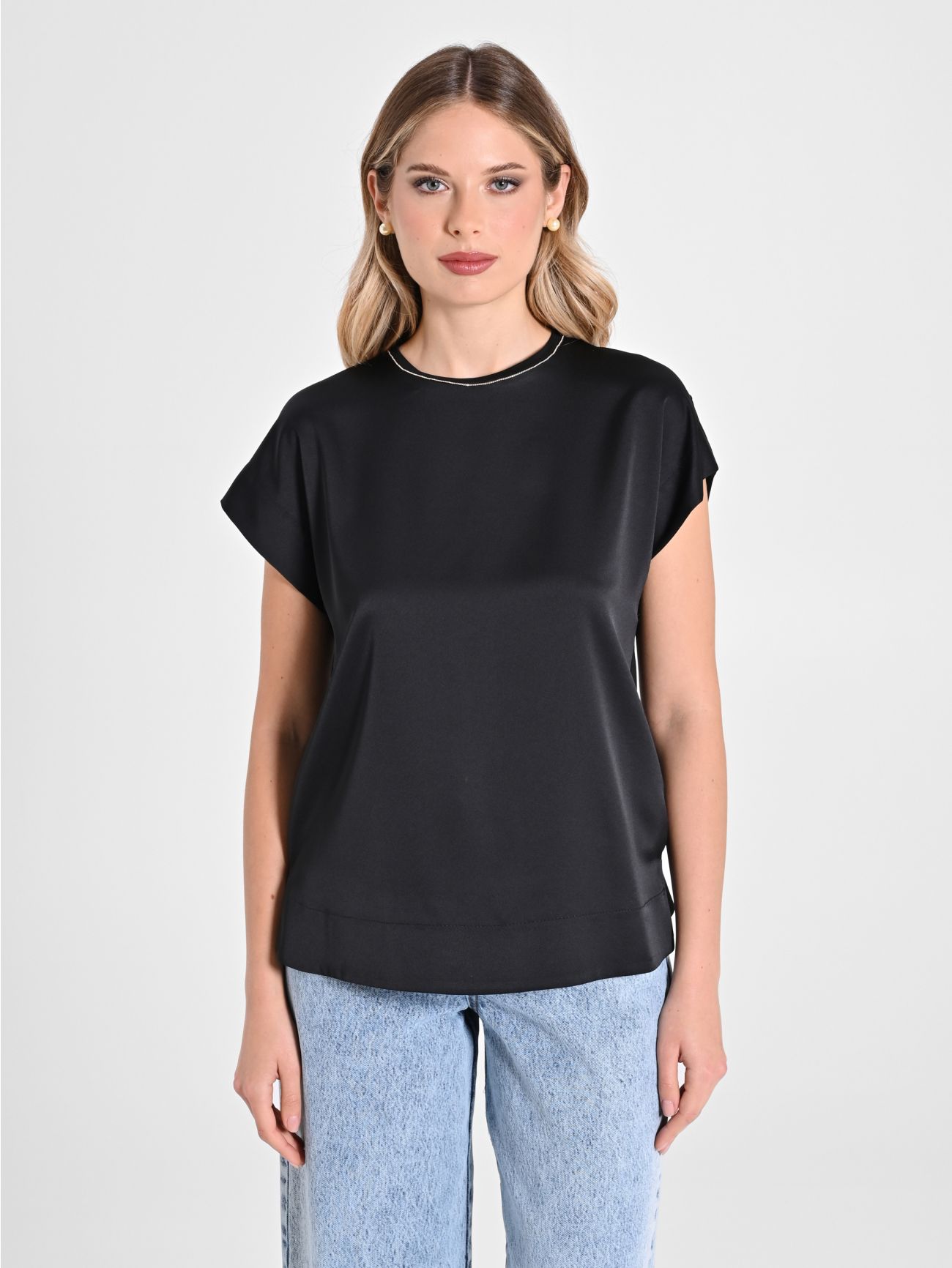 Blouse en envers satin noir det_2