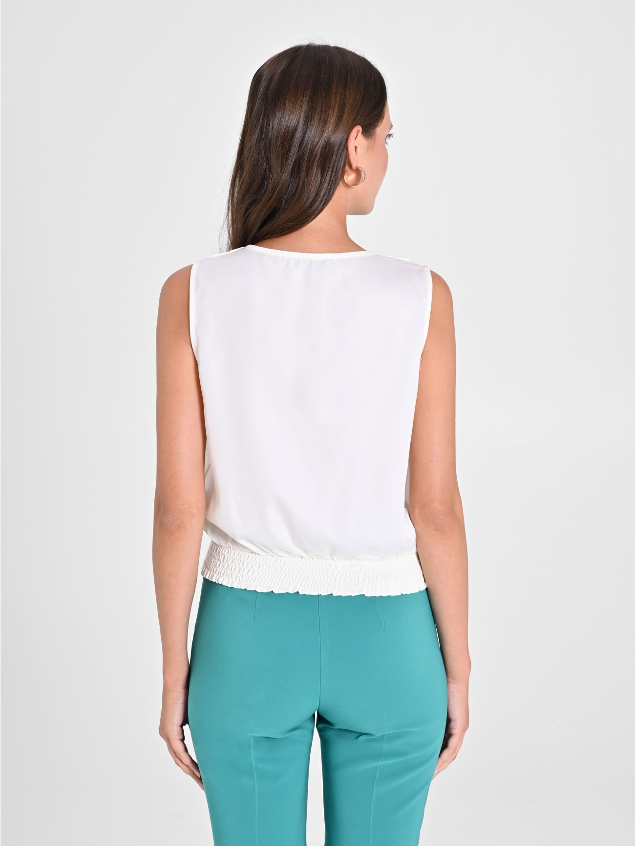 Crossover Top in White Satin in_i4