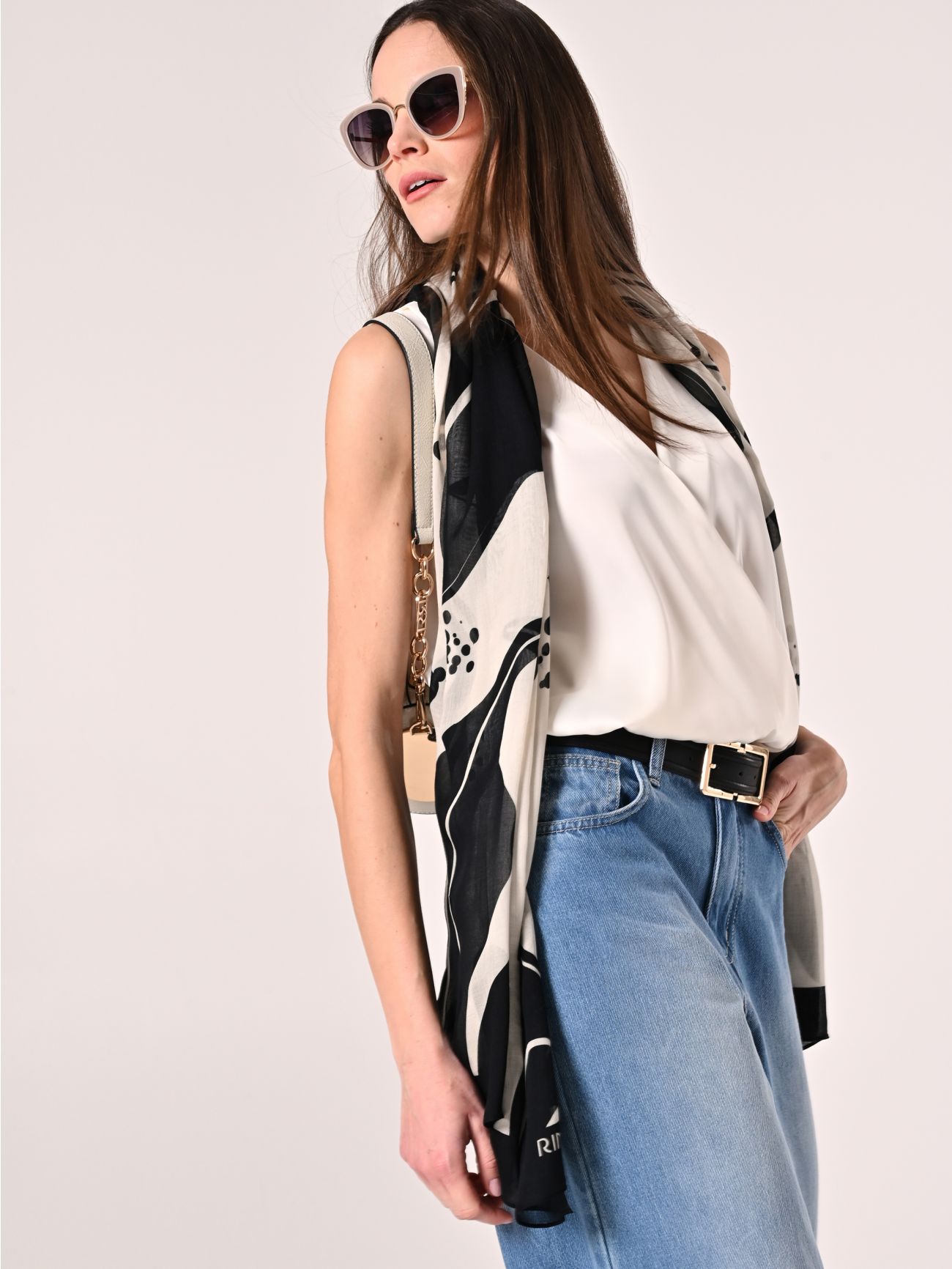 Crossover Top in White Satin sp_e1