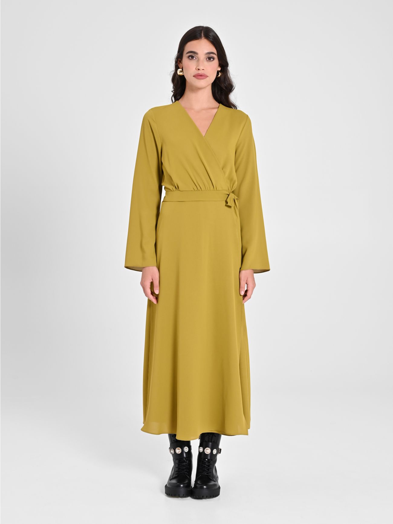Oil Green Chemise Dress det_1