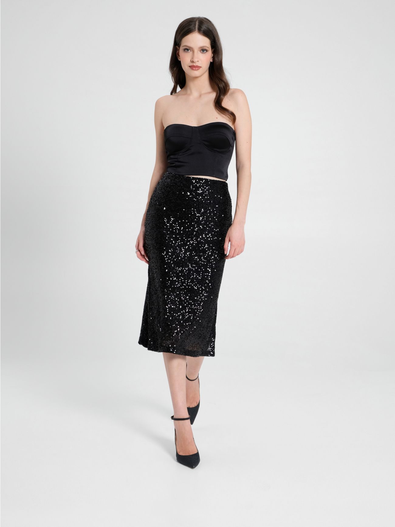 Sequinned Pencil Skirt sp_e1