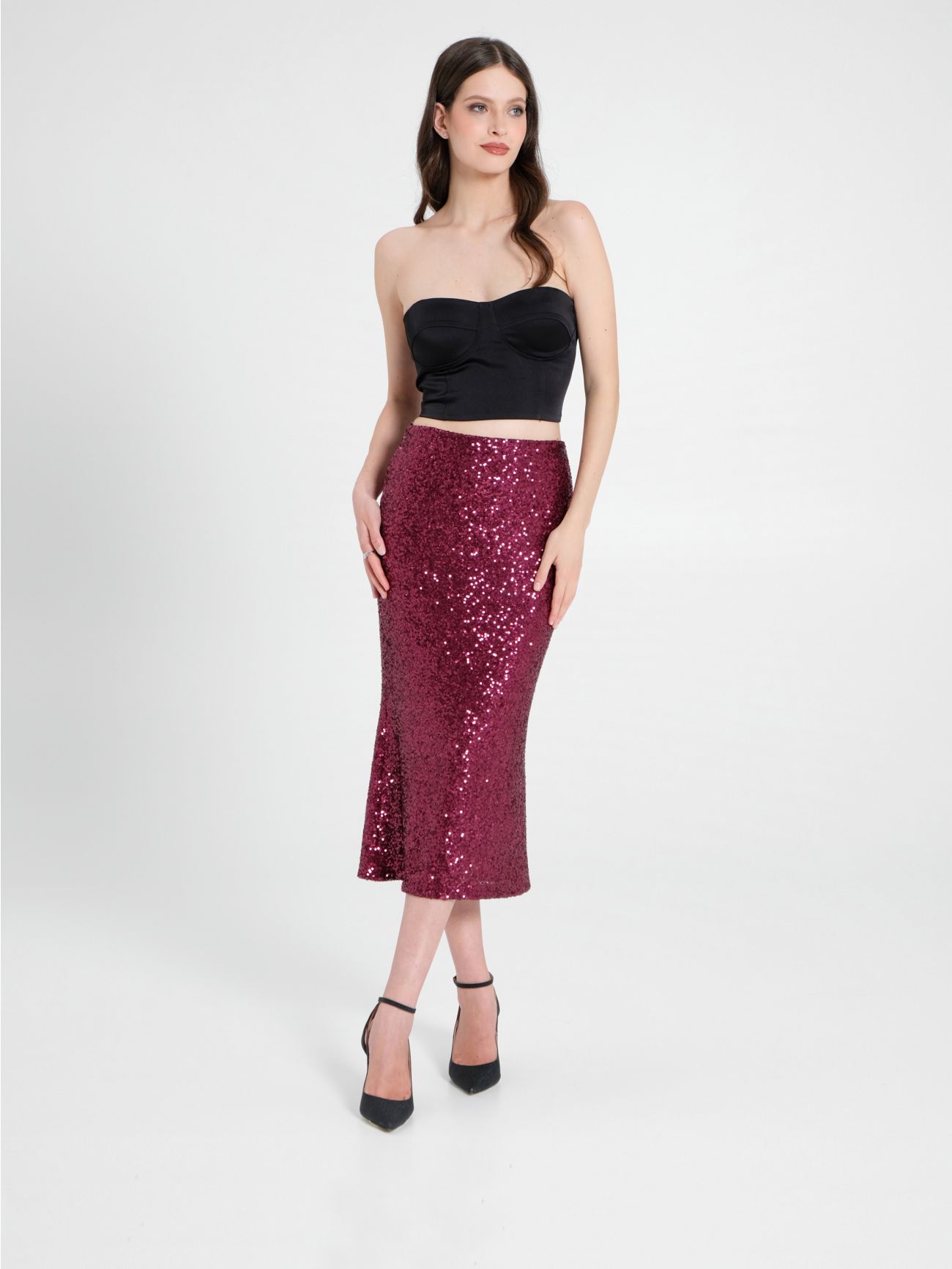 Sequinned Pencil Skirt sp_e1