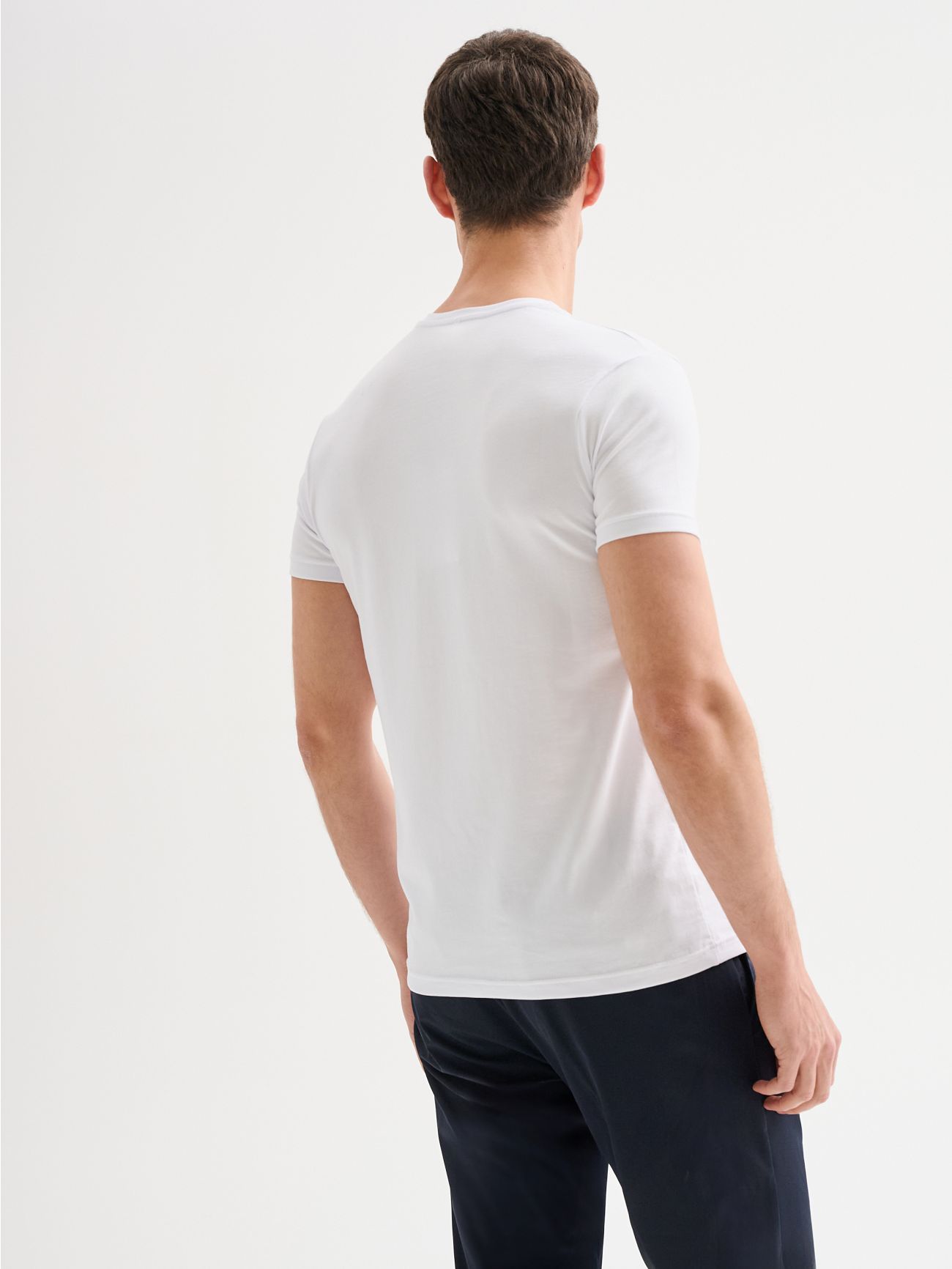 Men's White Short-Sleeved Crewneck T-Shirt QB24 in_i4