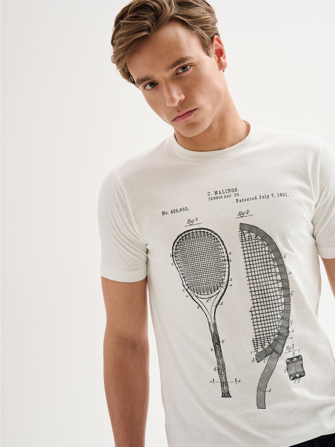 Men’s Crewneck T-shirt with Sports Print QB24 in_i5