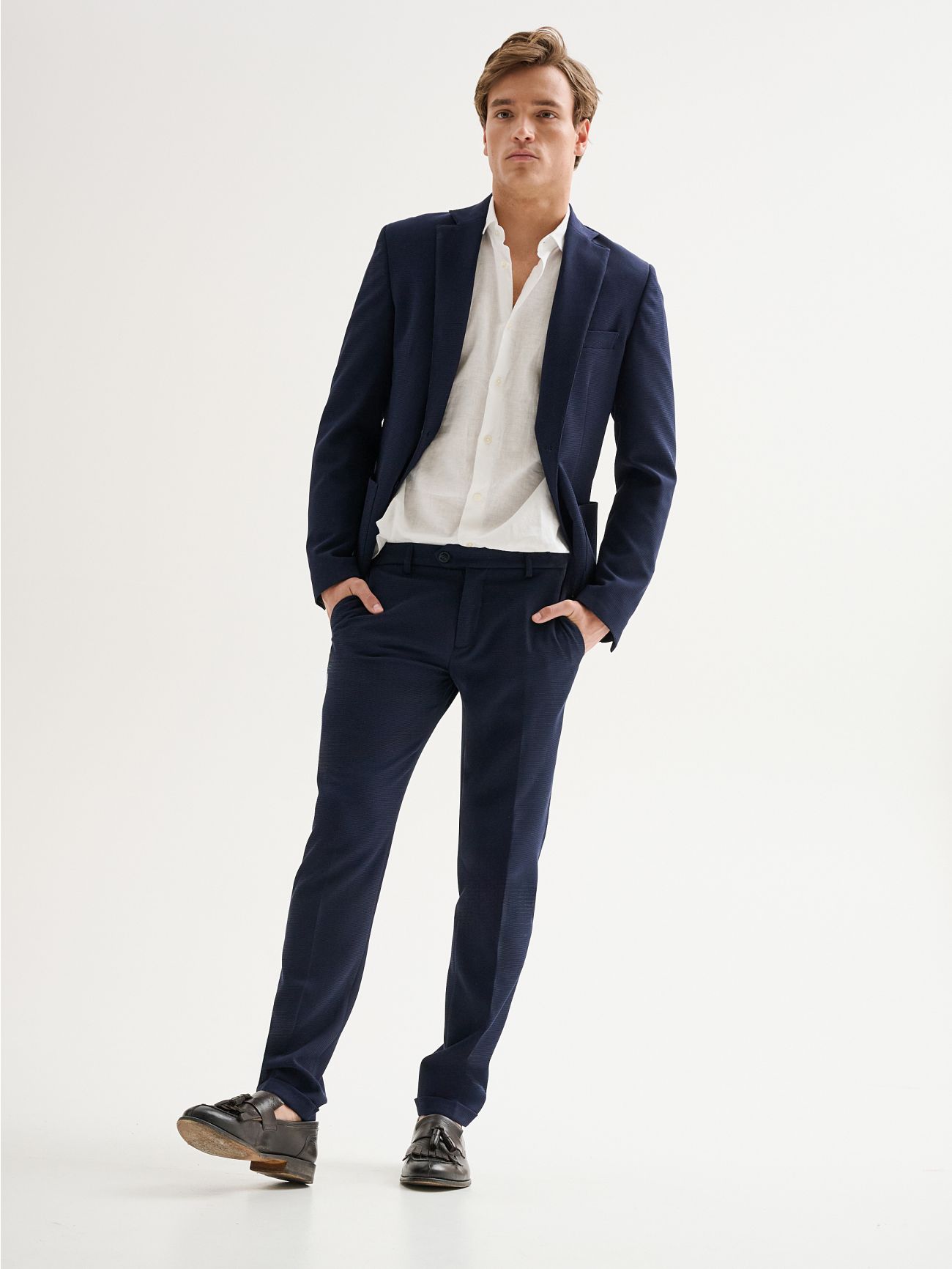 Pantaloni Uomo Slim-fit da Completo Texture QB24 sp_e1