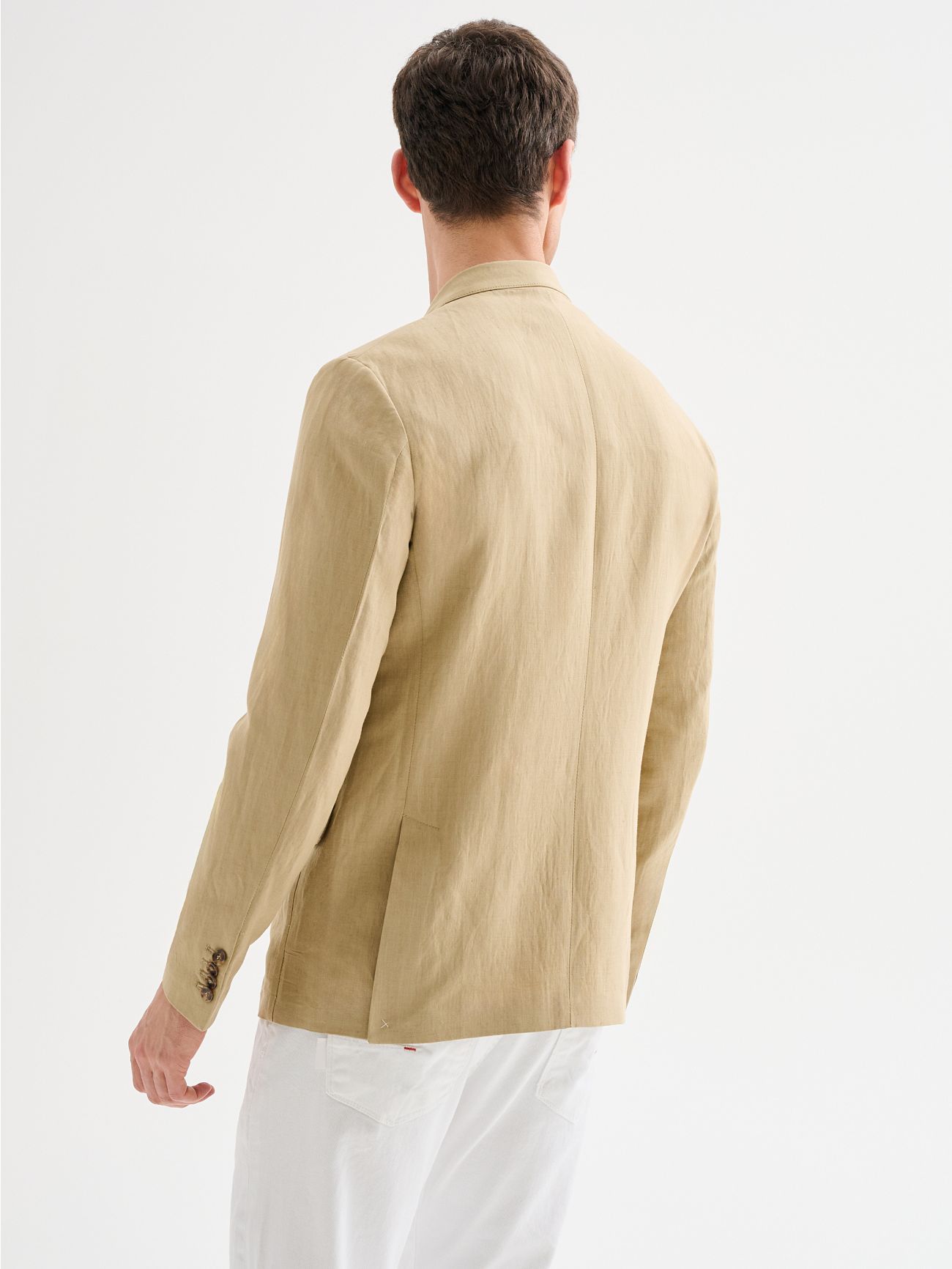 Veste homme double boutonnage lin mélangé QB24 in_i4