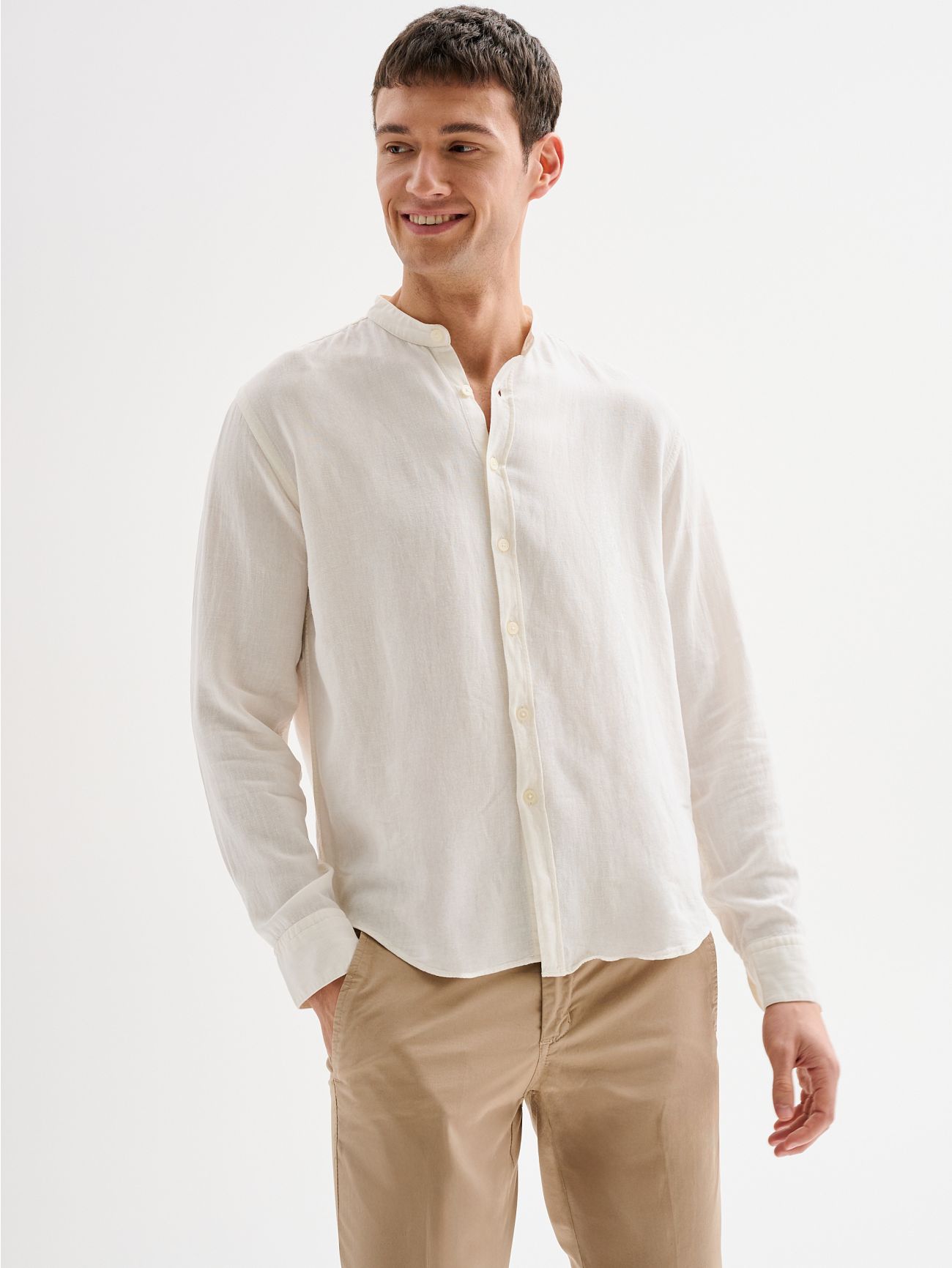 Camicia Uomo in Lino Collo alla Coreana QB24 sp_e1