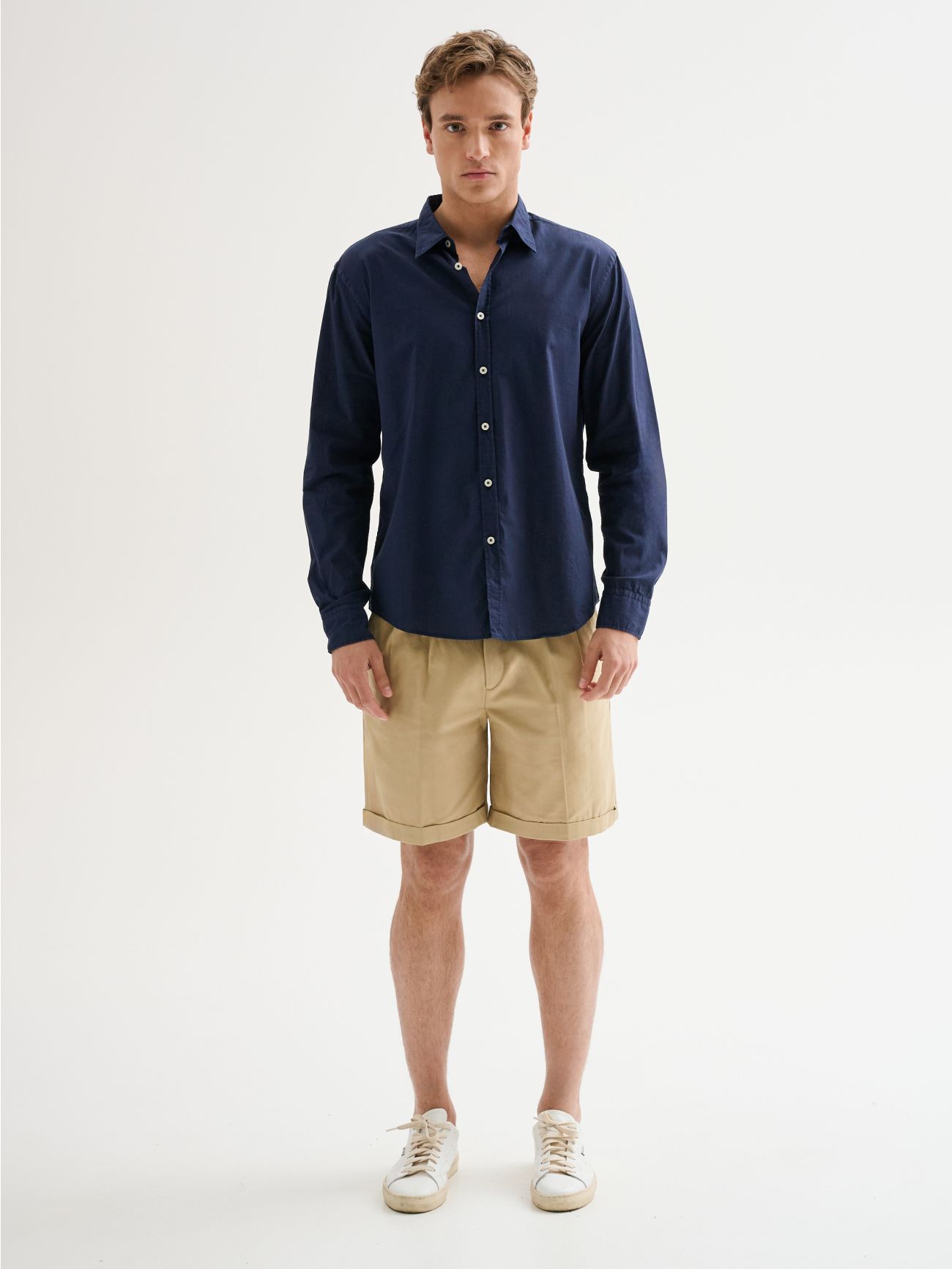 Chemise en coton col à l’italienne QB24 homme det_1