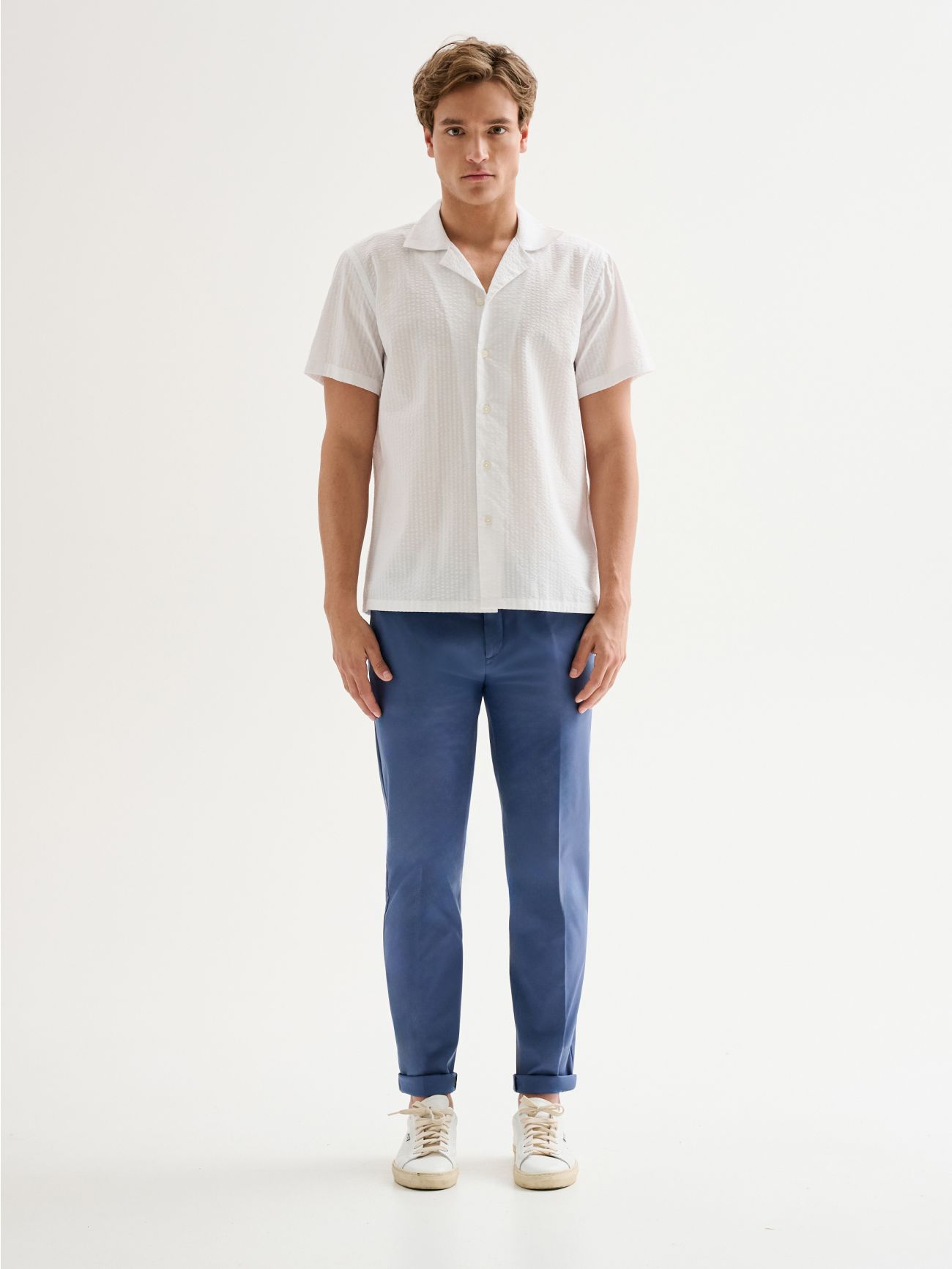 Men’s Seersucker Bowling Shirt QB24 det_1