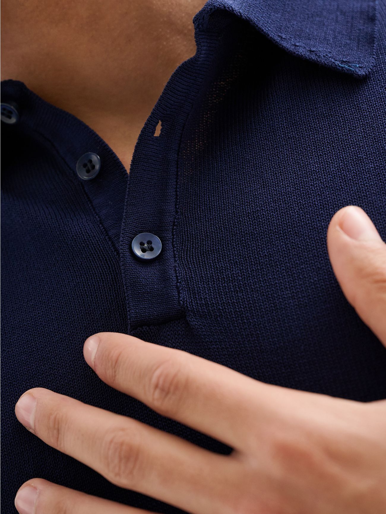 Polo Uomo in Maglia Basic Cotone Crepe Blu QB24 in_i5