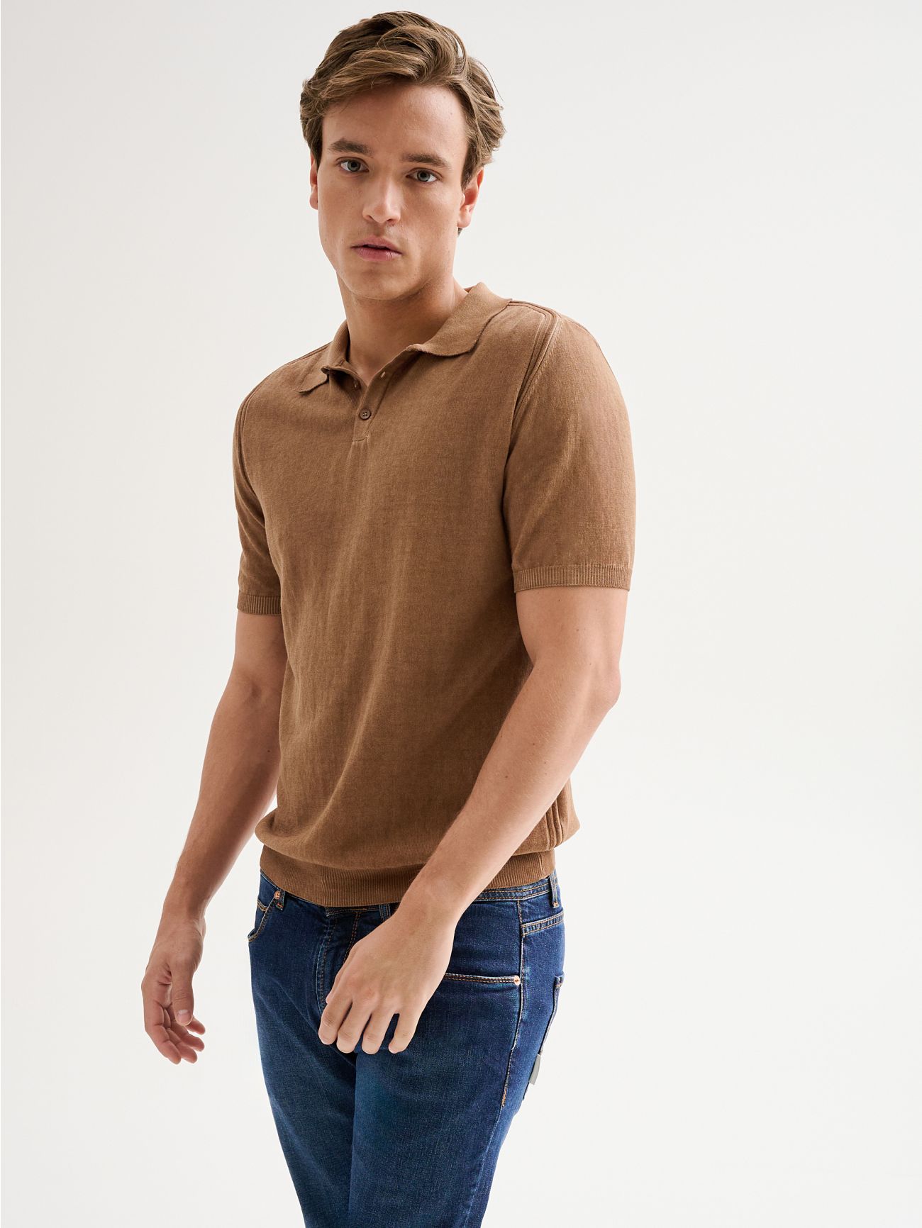 Polo en maille teinte à froid QB24 homme  Rinascimento