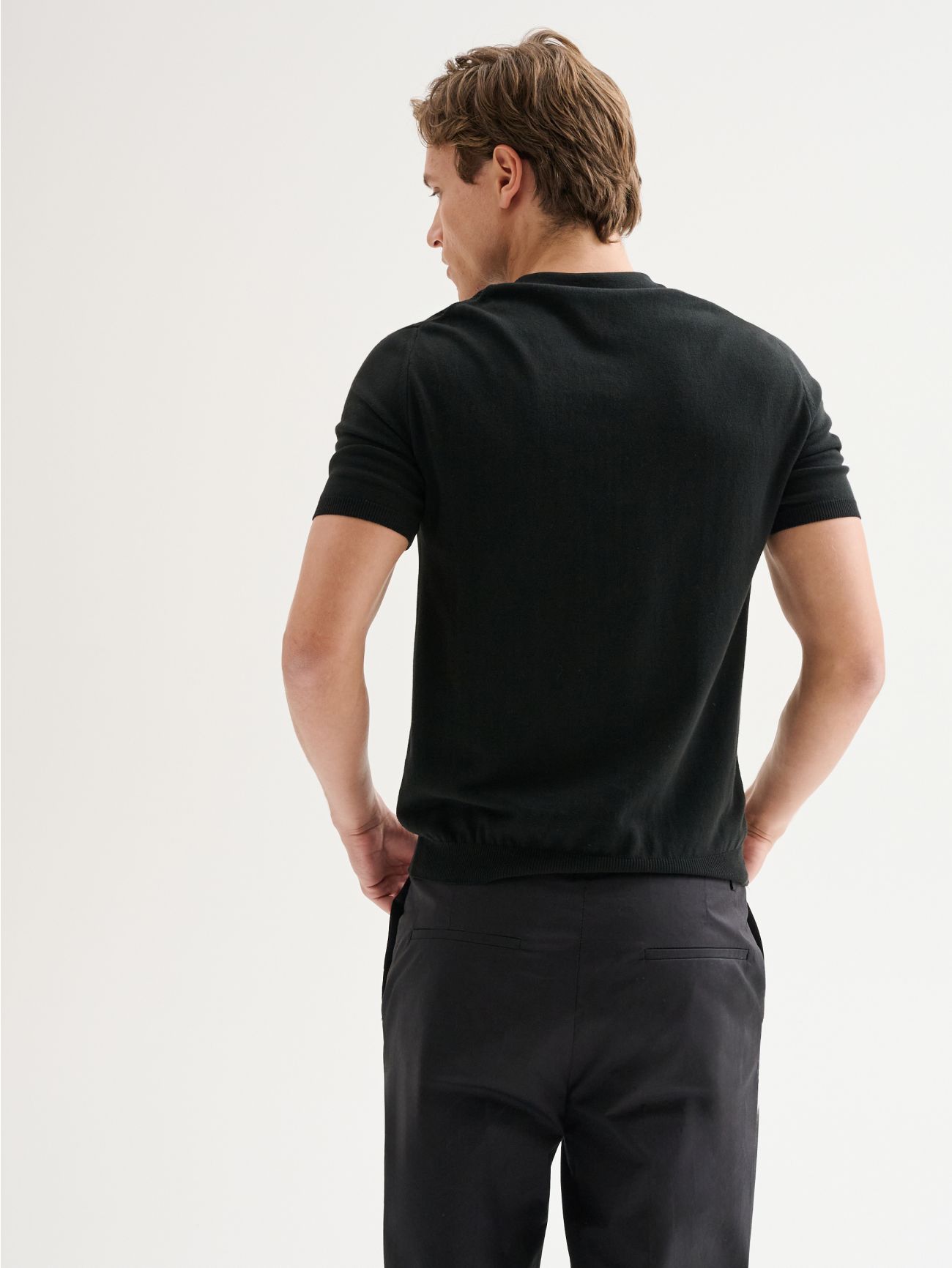 Men’s knitted Polo Shirt with Front Detailing QB24 in_i4