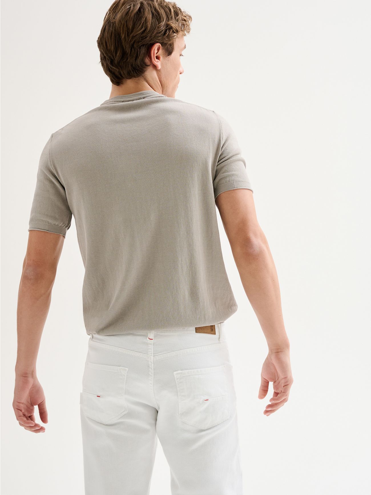 Men's Crewneck Sweater with Collar Detail QB24 in_i4