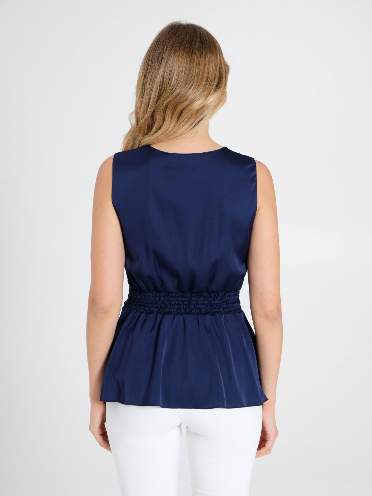 Blue Satin Top in_i4