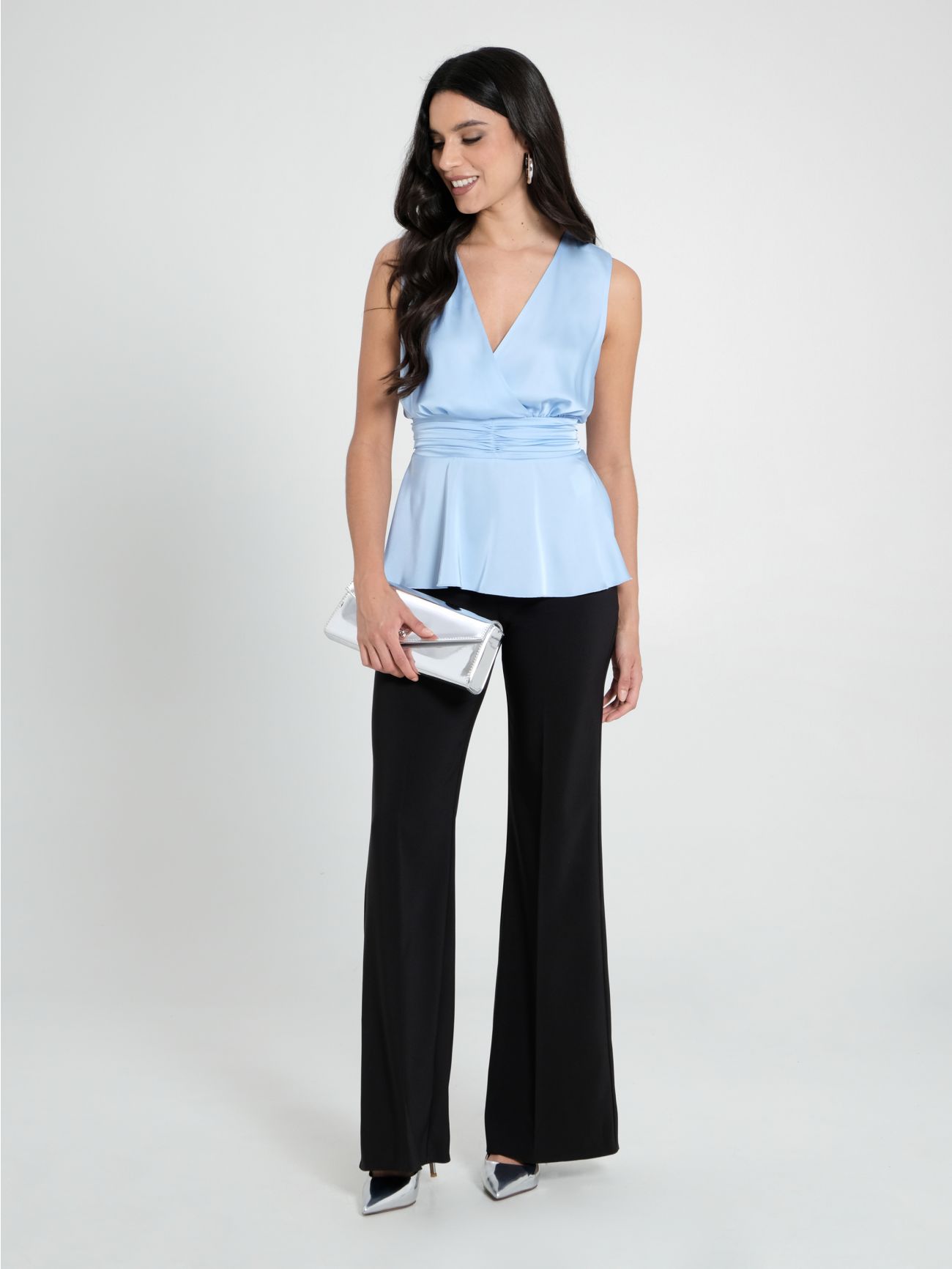 Light Blue Satin Top in_i7