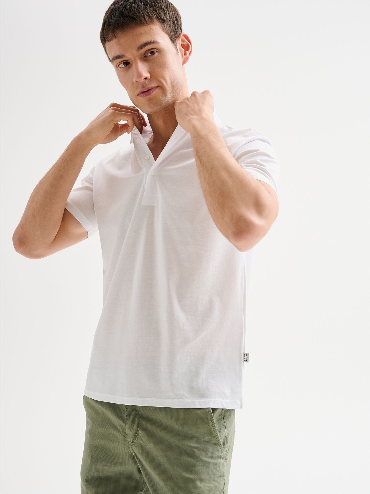 Polo Uomo Cotone e Modal Bianca QB24 in_i7