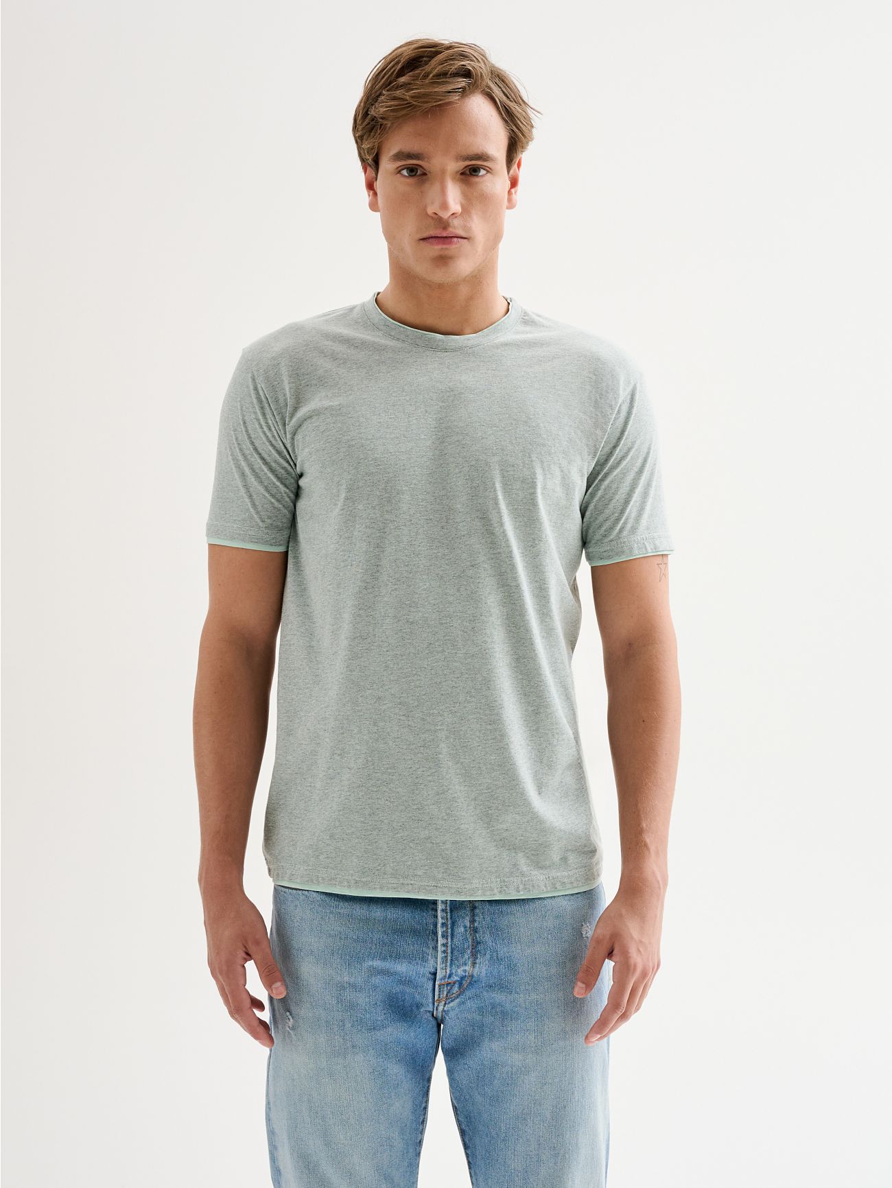 Men's Melange T-shirt with Matching Trim QB24 det_3